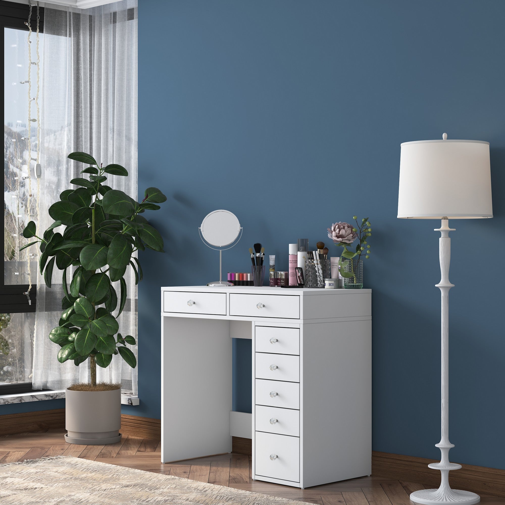 Toucador – 90 cm x 81,6 cm x 44,5 cm – Branca – Aglomerado