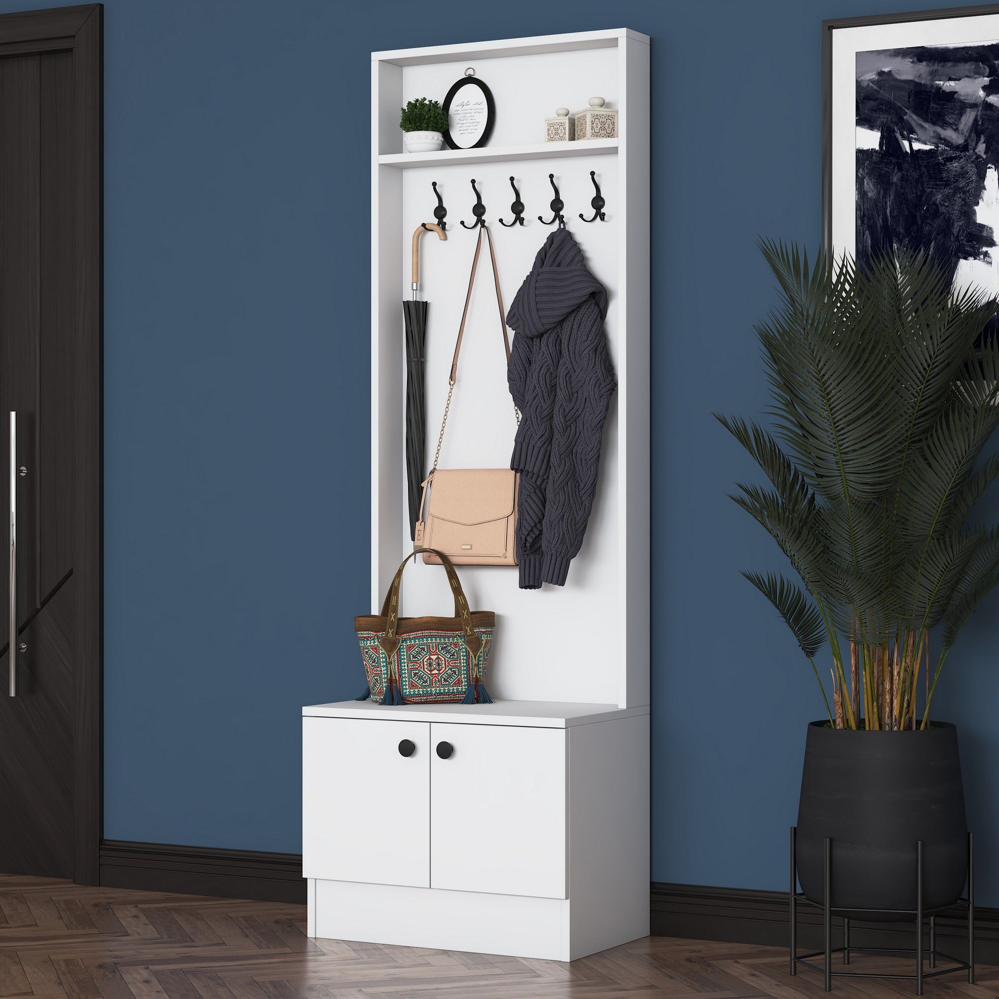 Cabideiro – 59,8 cm x 182,8 cm x 35,5 cm – Branco – Aglomerado