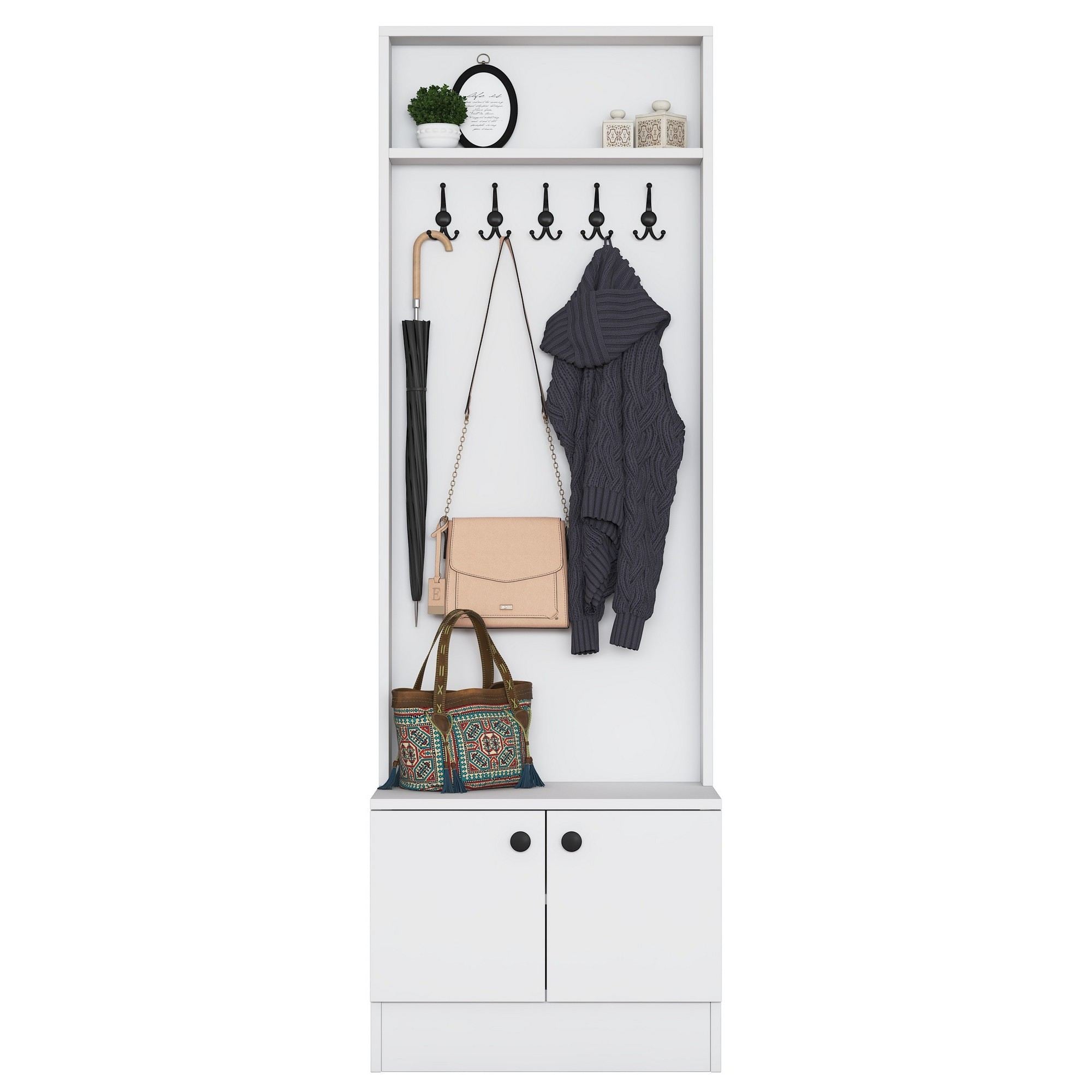 Cabideiro – 59,8 cm x 182,8 cm x 35,5 cm – Branco – Aglomerado