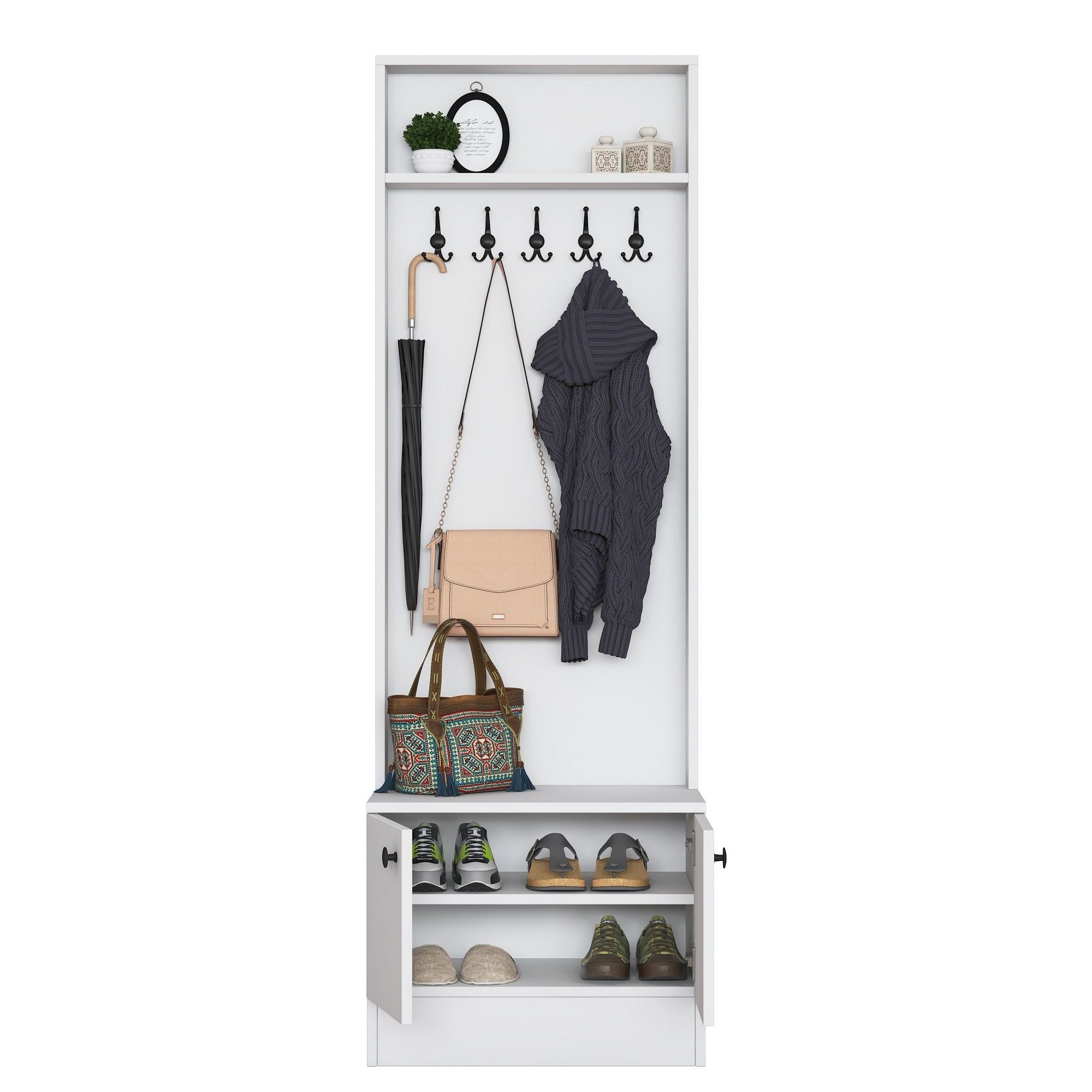 Cabideiro – 59,8 cm x 182,8 cm x 35,5 cm – Branco – Aglomerado