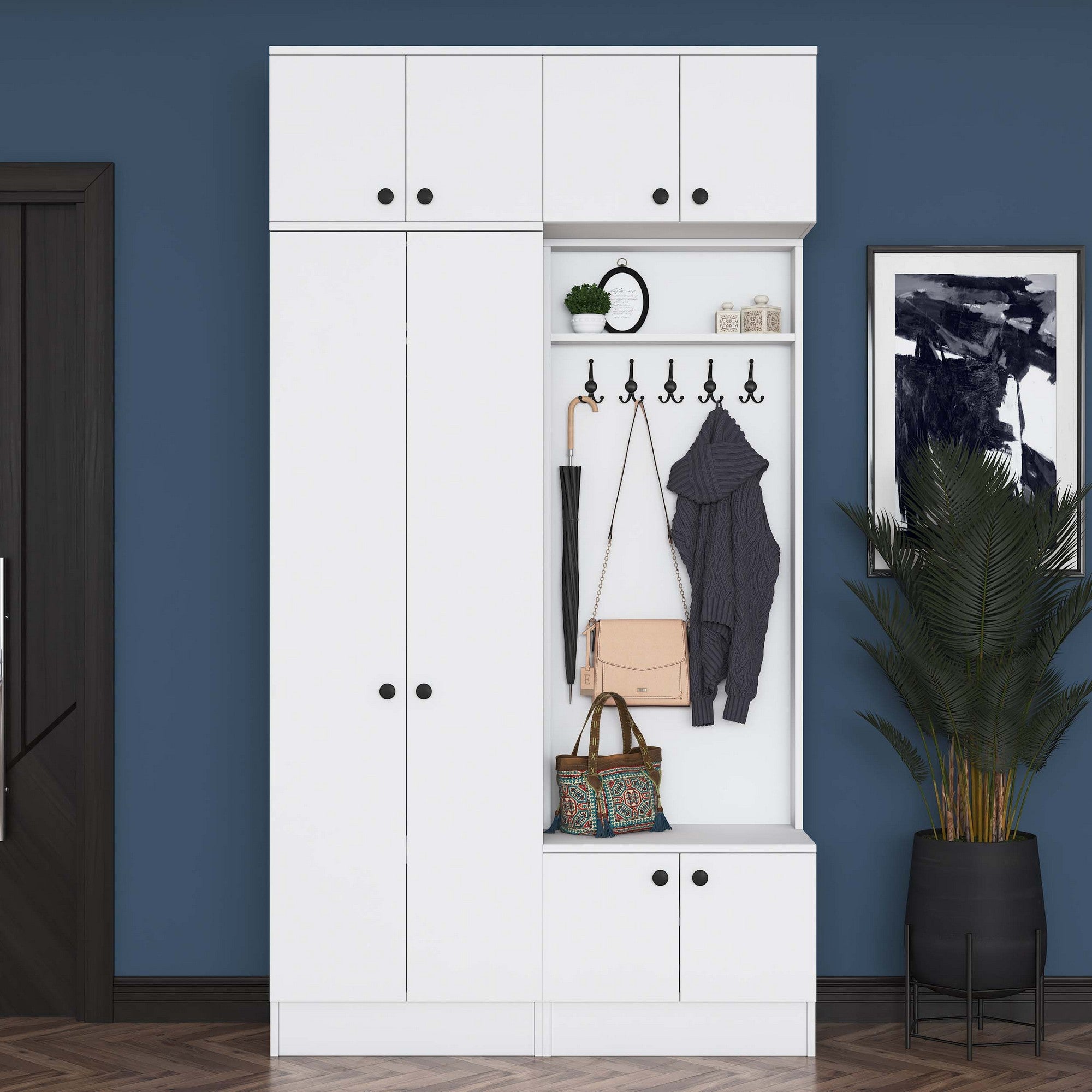 Cabideiro – 119,6 cm x 226,4 cm x 37,5 cm – Branco – Aglomerado