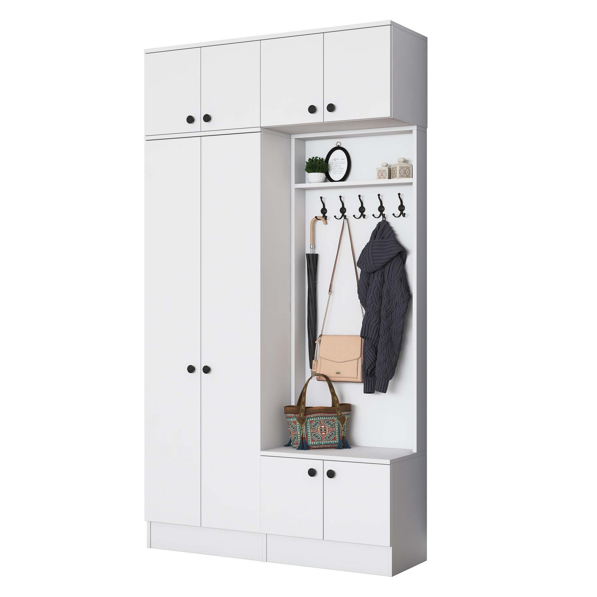 Cabideiro – 119,6 cm x 226,4 cm x 37,5 cm – Branco – Aglomerado