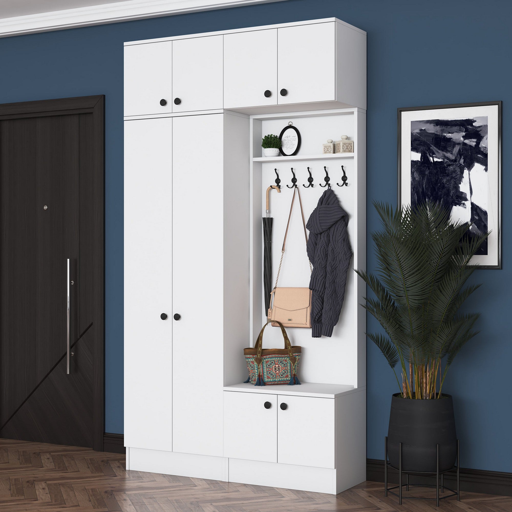Cabideiro – 119,6 cm x 226,4 cm x 37,5 cm – Branco – Aglomerado