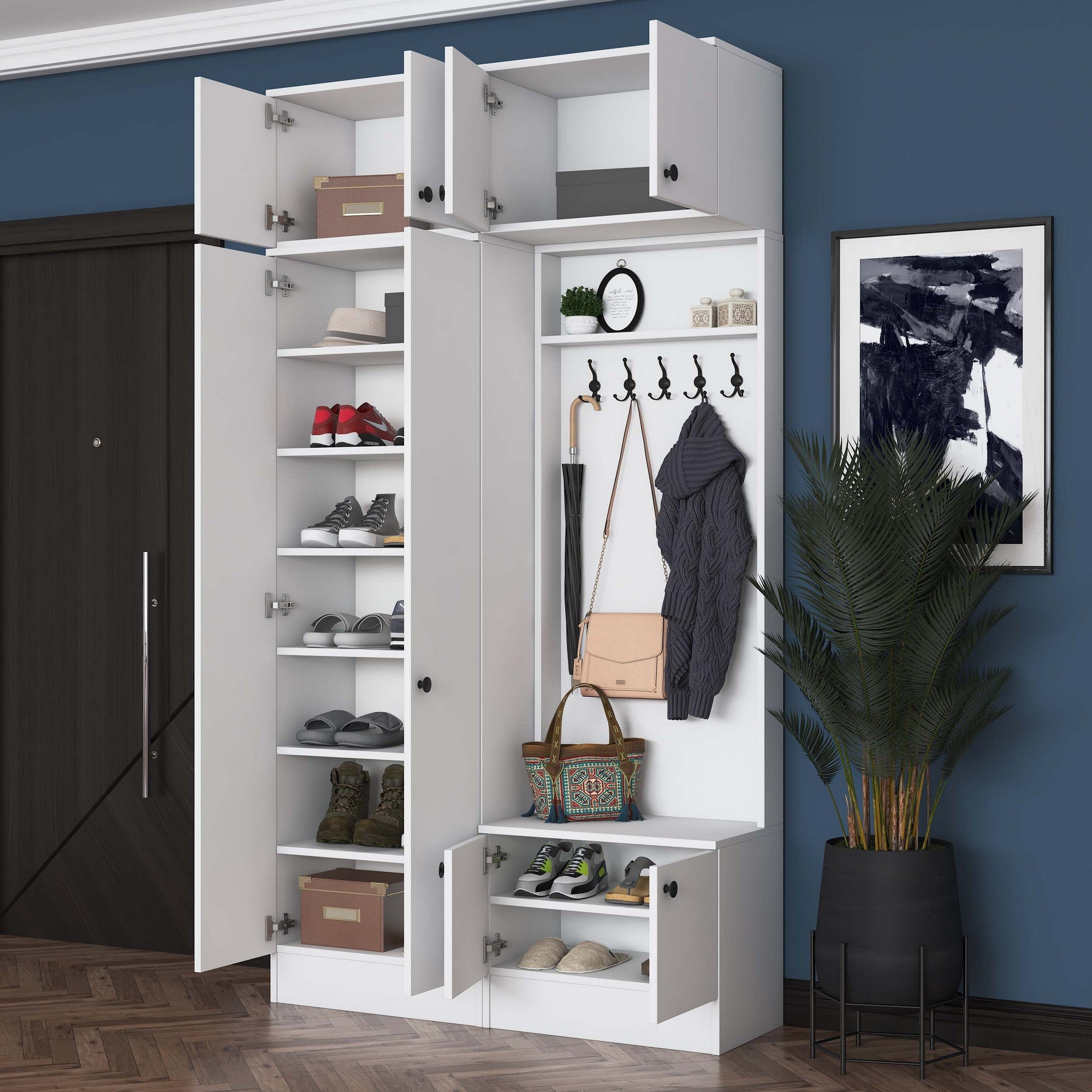 Cabideiro – 119,6 cm x 226,4 cm x 37,5 cm – Branco – Aglomerado