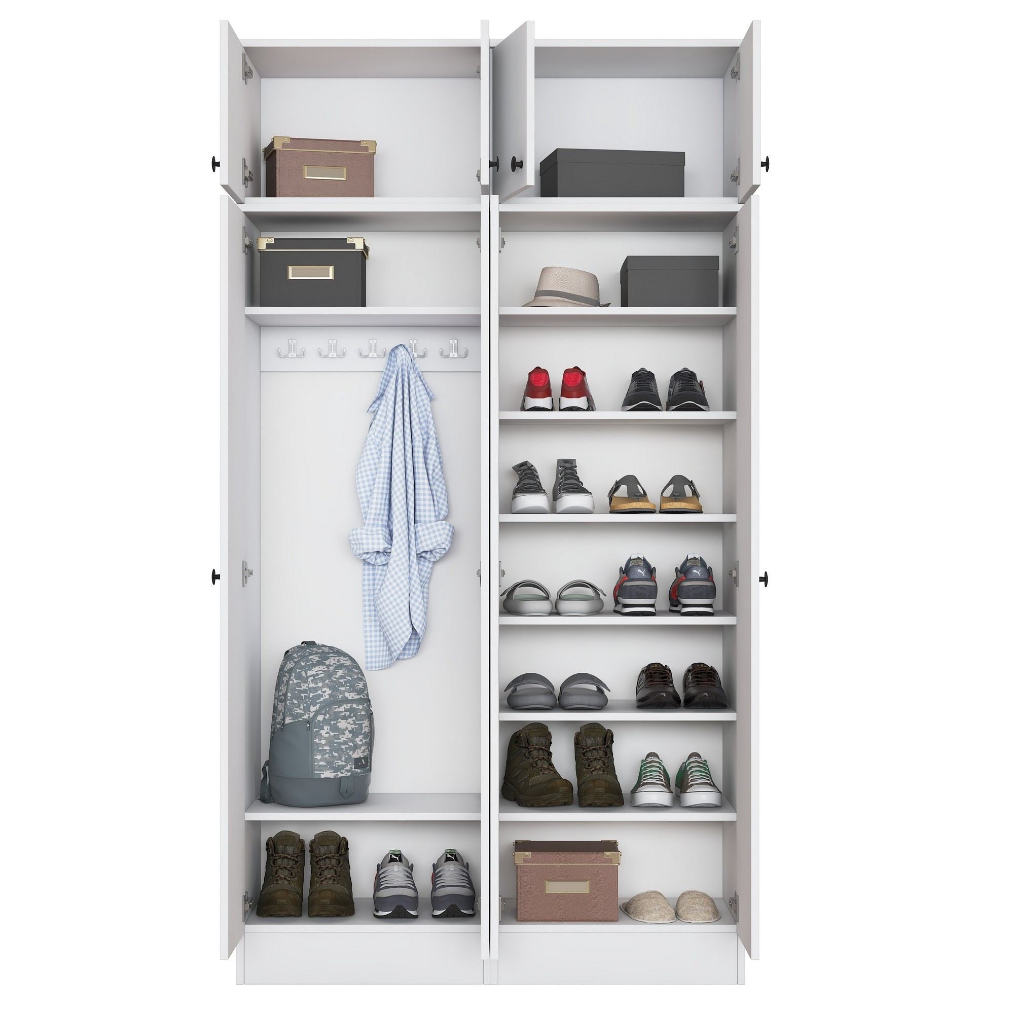 Cabideiro – 119,6 cm x 226,4 cm x 37,5 cm – Branco – Aglomerado de melamina