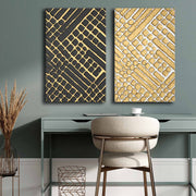 Conjunto de 2 Quadros Decorativos em Tela - Multicolor 45x70cm com Moldura em Pinho