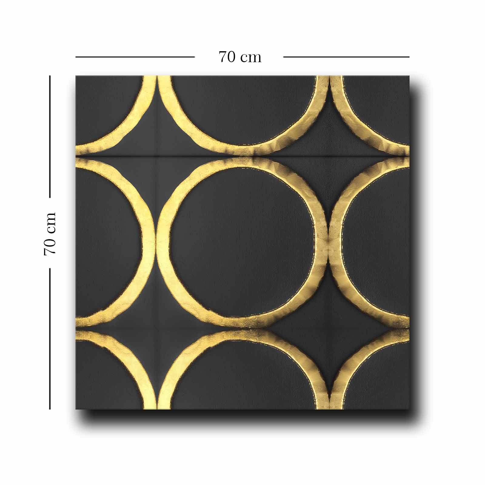 Quadro Decorativo em Tela 70x70cm - Pintura Multicolor em Canvas Premium com Moldura de Pinho Natural