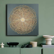 Quadro Decorativo em Tela 70x70cm - Pintura Multicolor em Canvas Premium com Moldura de Pinho Natural