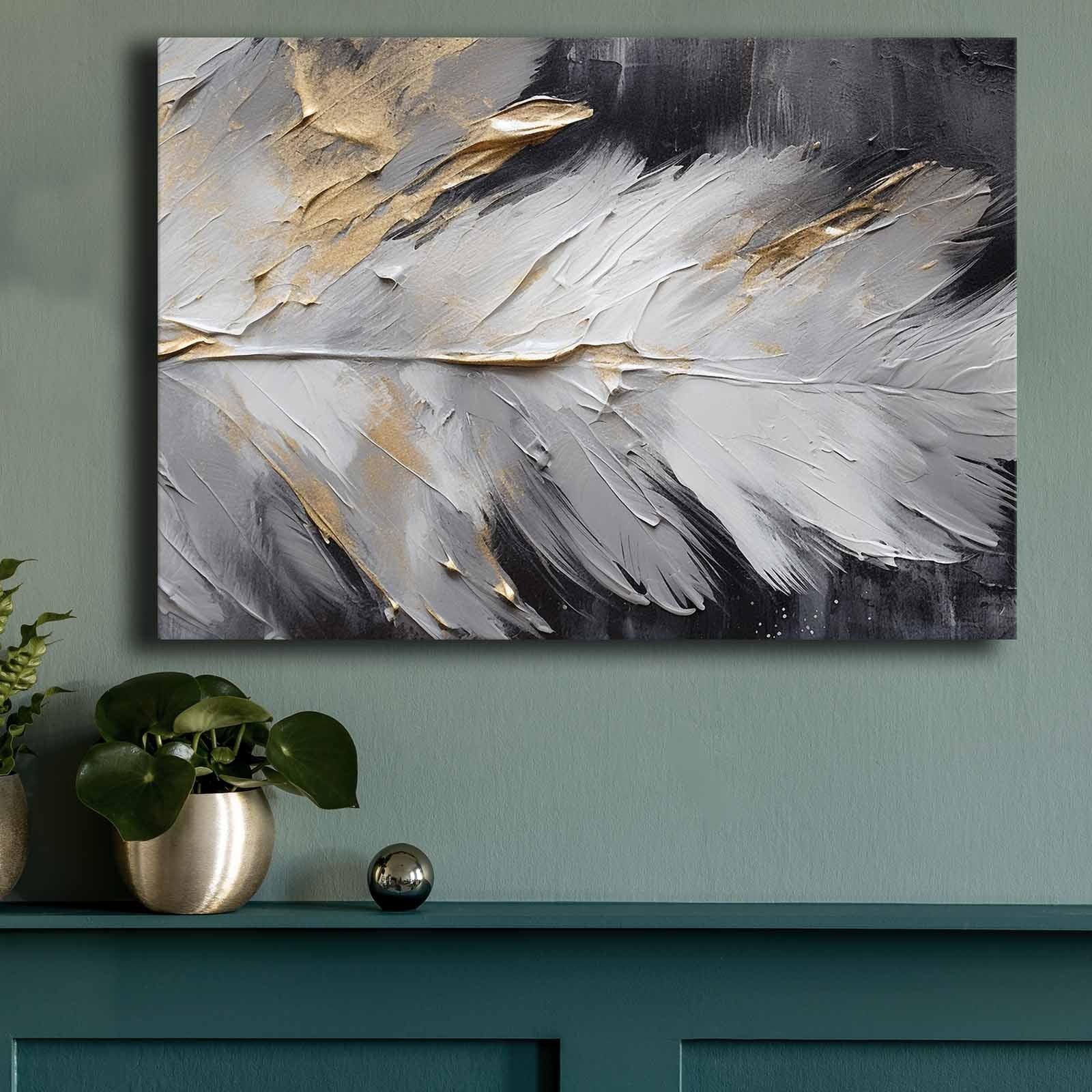 Quadro Decorativo em Tela 70x100cm - Pintura Multicolor em Canvas Premium com Moldura de Pinho Natural