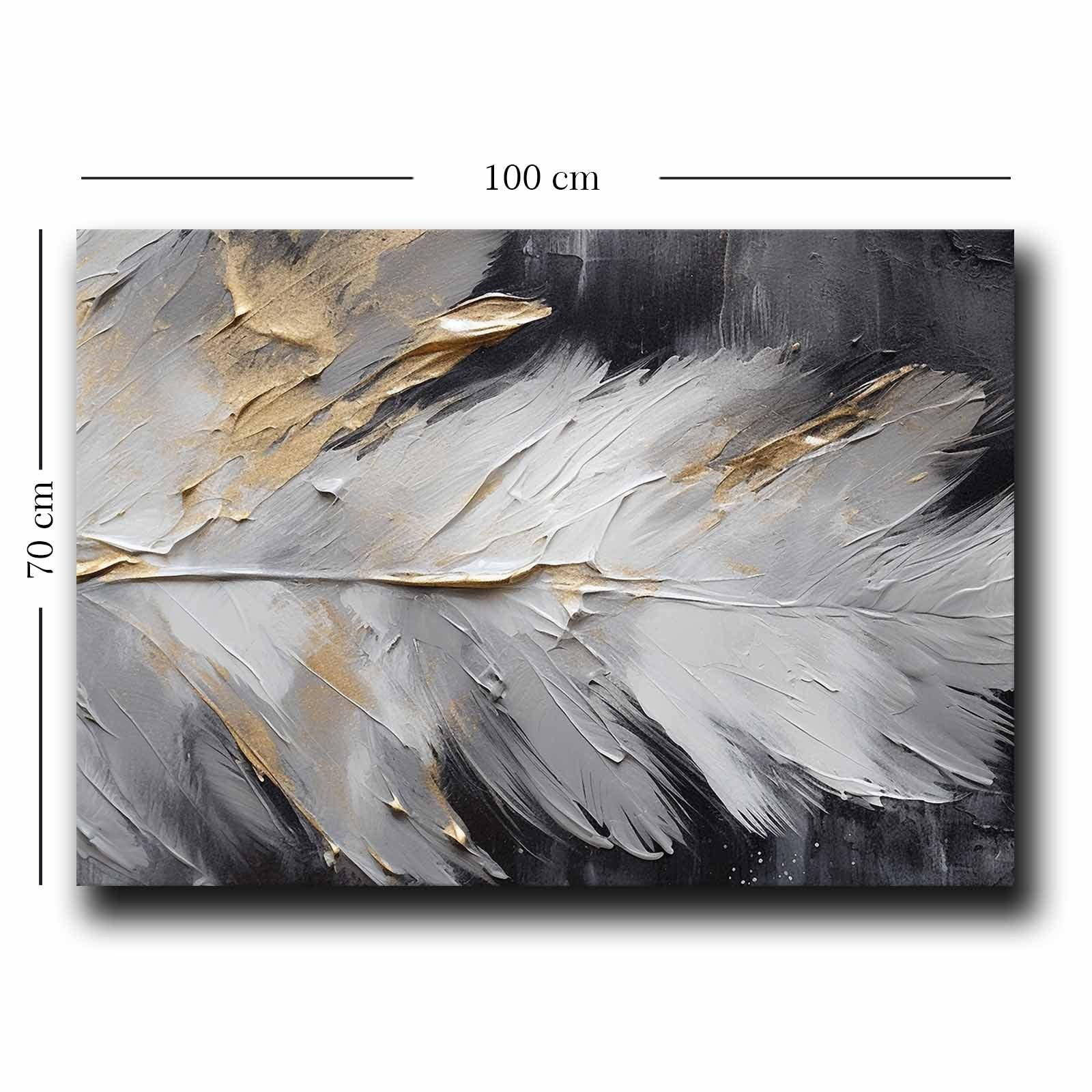 Quadro Decorativo em Tela 70x100cm - Pintura Multicolor em Canvas Premium com Moldura de Pinho Natural