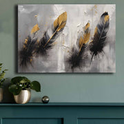 Quadro Decorativo em Tela 70x100cm - Pintura Multicolor em Canvas Premium com Moldura de Pinho Natural