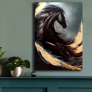 Quadro Decorativo em Tela 70x100cm - Pintura Multicolor em Canvas Premium com Moldura de Pinho Natural