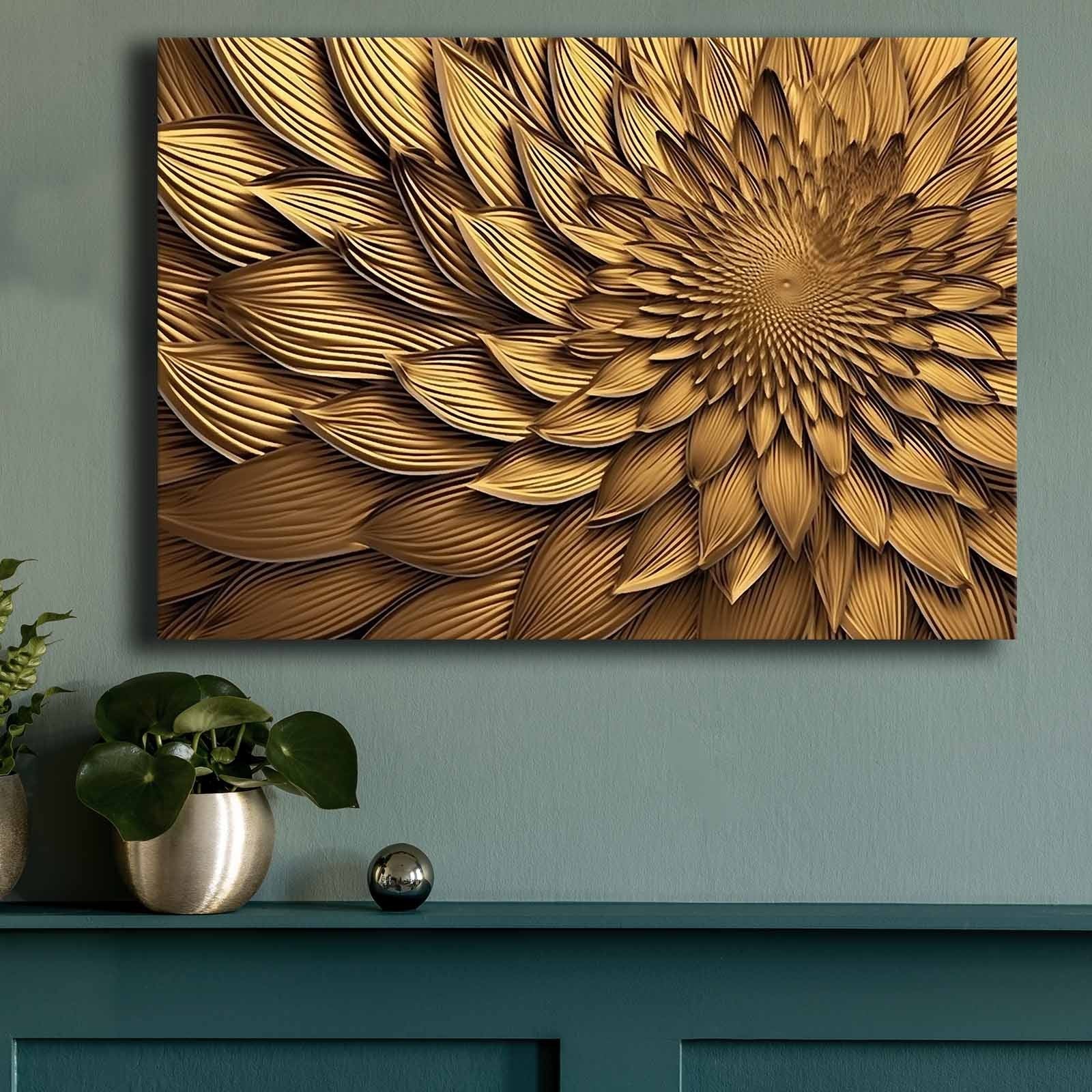 Quadro Decorativo em Tela 70x100cm - Pintura Multicolor em Canvas Premium com Moldura de Pinho Natural