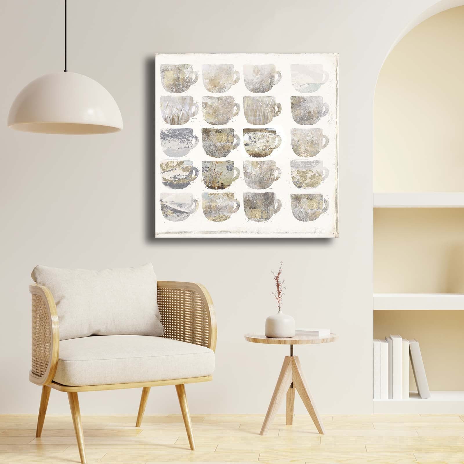 Quadro Decorativo em Tela Multicolor 69x69cm - Moldura Madeira de Pinho - Canvas Premium 2,8mm