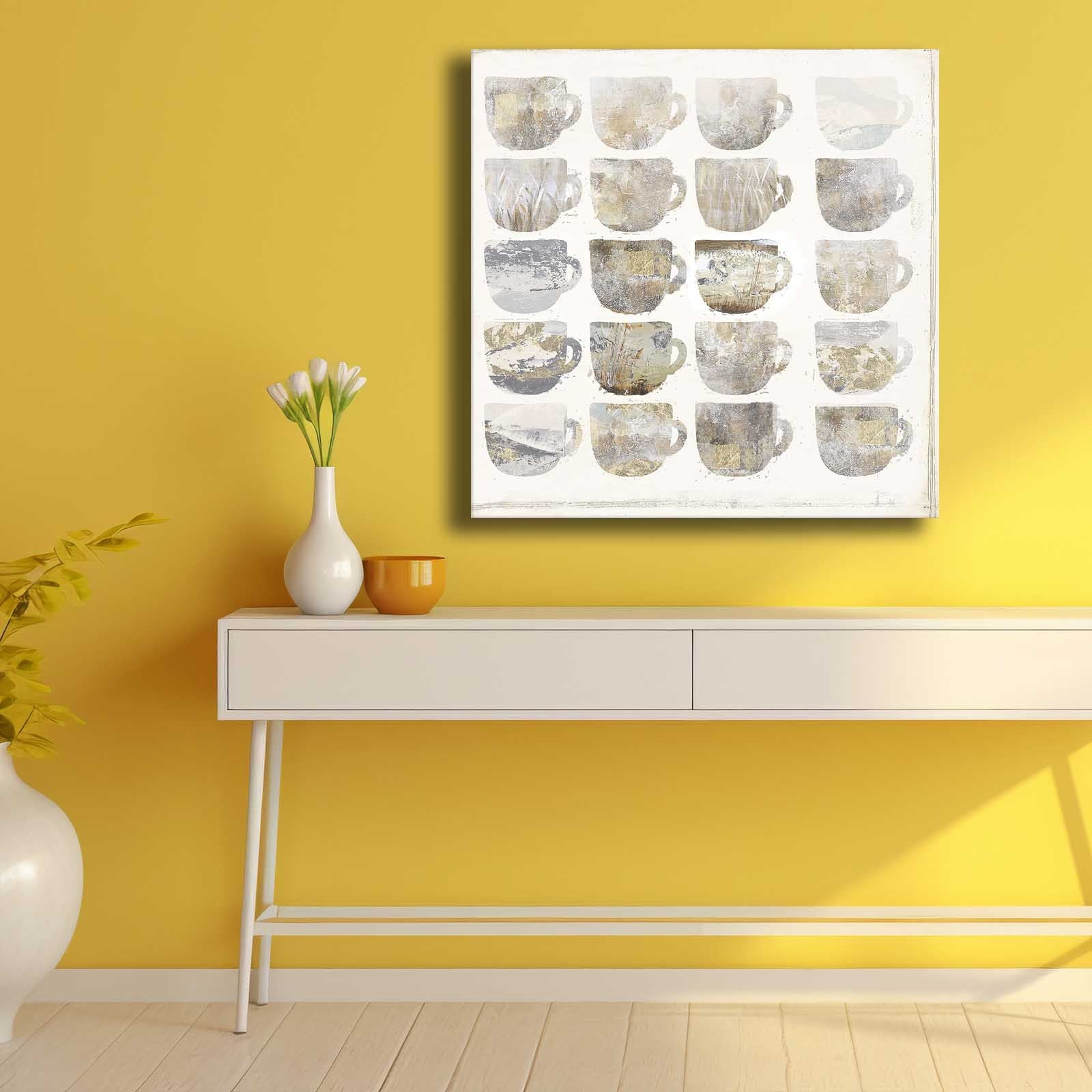 Quadro Decorativo em Tela Multicolor 69x69cm - Moldura Madeira de Pinho - Canvas Premium 2,8mm