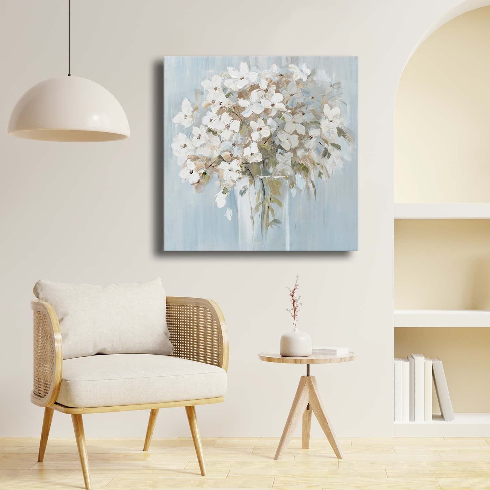 Quadro Decorativo em Tela Multicolor 69x69cm - Moldura Madeira de Pinho - Canvas Premium 2,8mm