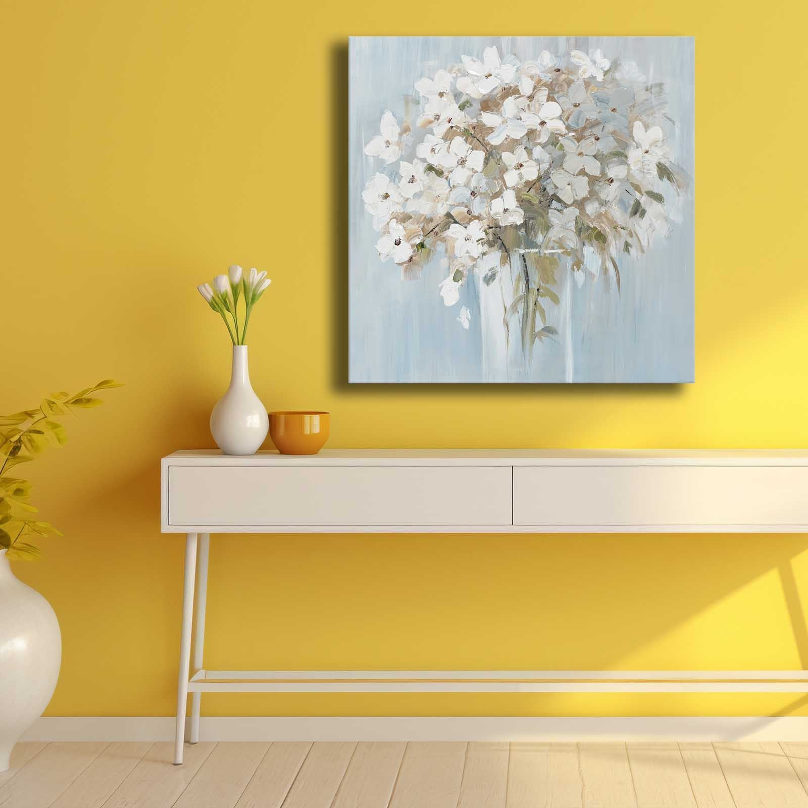 Quadro Decorativo em Tela Multicolor 69x69cm - Moldura Madeira de Pinho - Canvas Premium 2,8mm