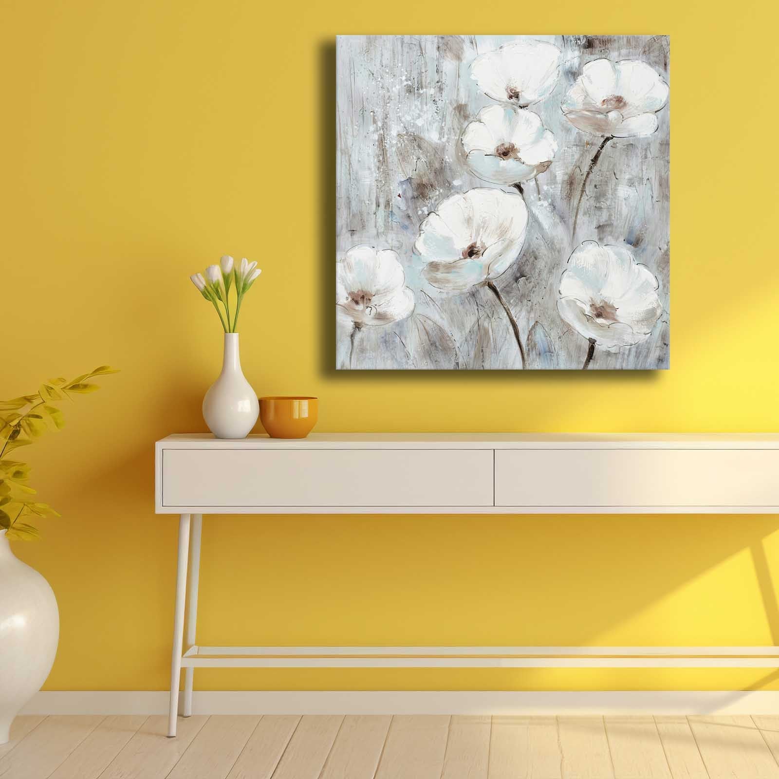 Quadro Decorativo em Tela Multicolor 69x69cm - Moldura Madeira de Pinho - Canvas Premium 2,8mm