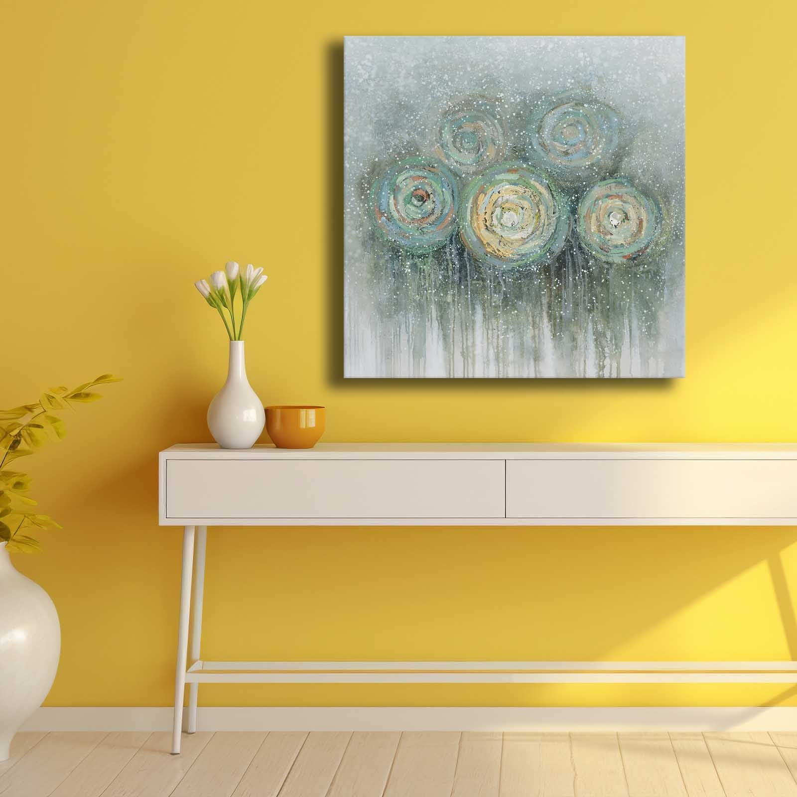 Quadro Decorativo em Tela Multicolor 69x69cm - Moldura Madeira de Pinho - Canvas Premium 2,8mm