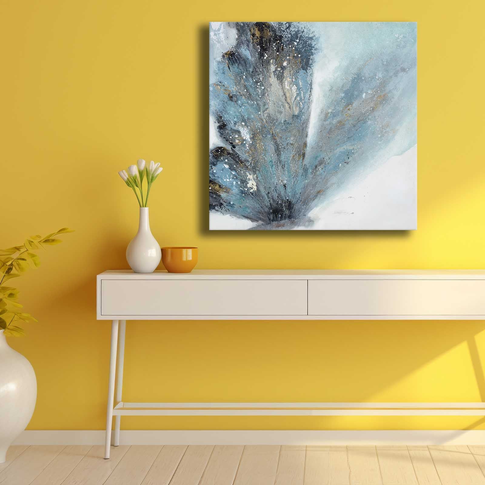 Quadro Decorativo em Tela Multicolor 69x69cm - Moldura Madeira de Pinho - Canvas Premium 2,8mm