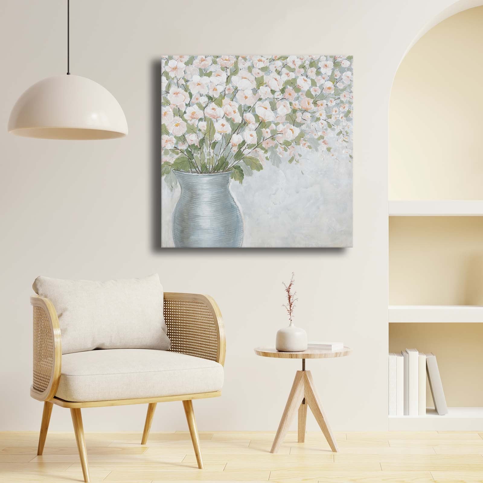 Quadro Decorativo em Tela Multicolor 69x69cm - Moldura Madeira de Pinho - Canvas Premium 2,8mm