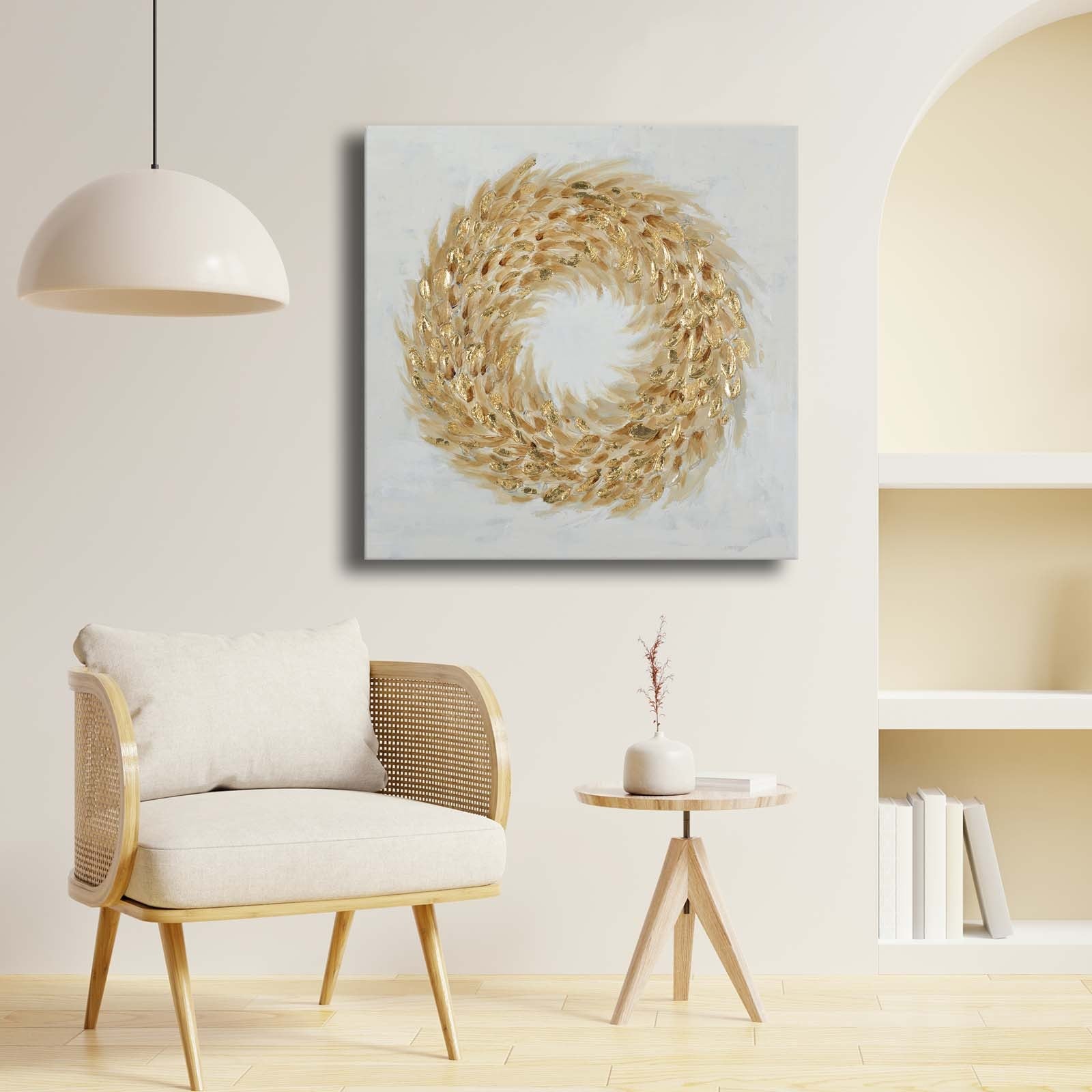 Quadro Decorativo em Tela Multicolor 69x69cm - Moldura Madeira de Pinho - Canvas Premium 2,8mm