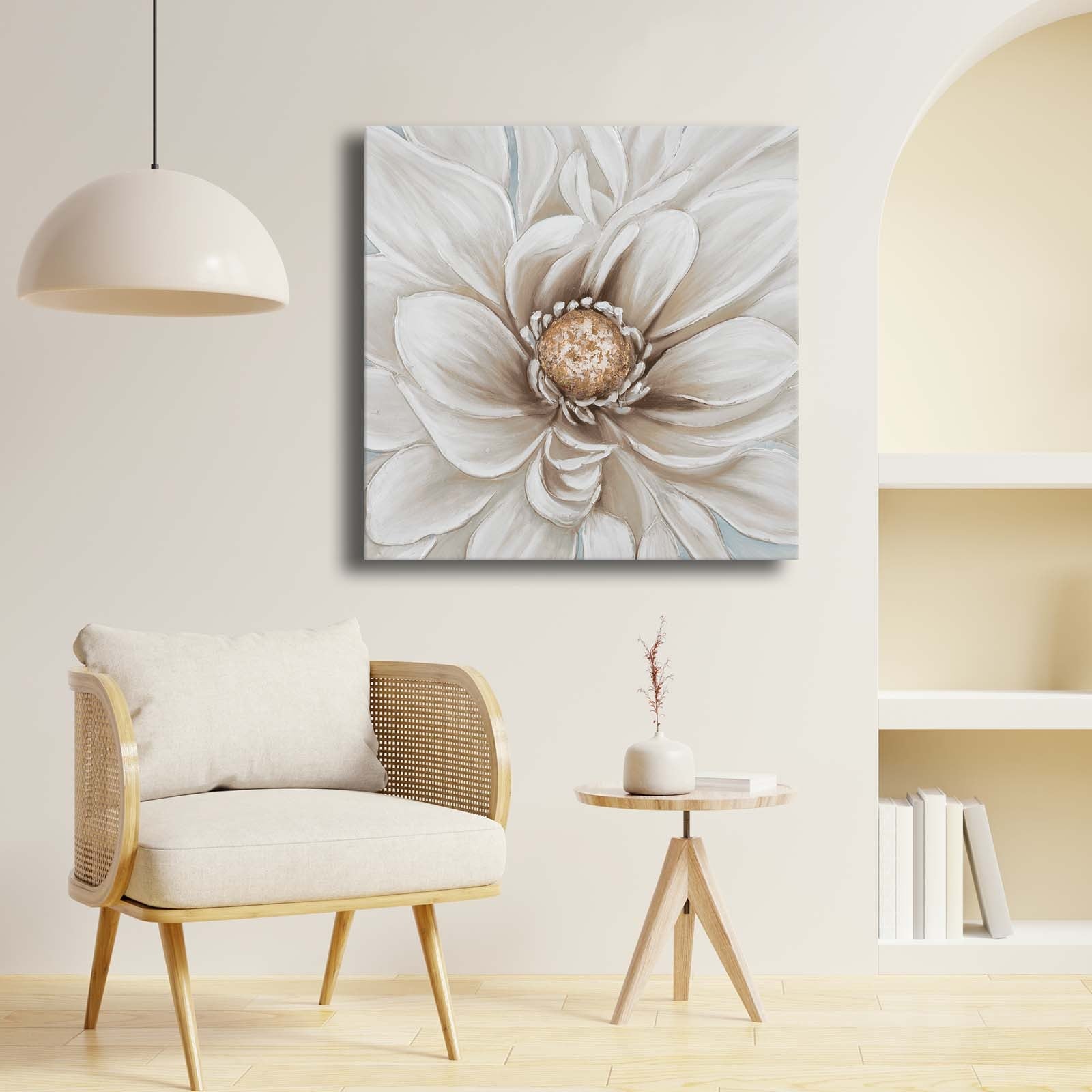 Quadro Decorativo em Tela Multicolor 69x69cm - Moldura Madeira de Pinho - Canvas Premium 2,8mm