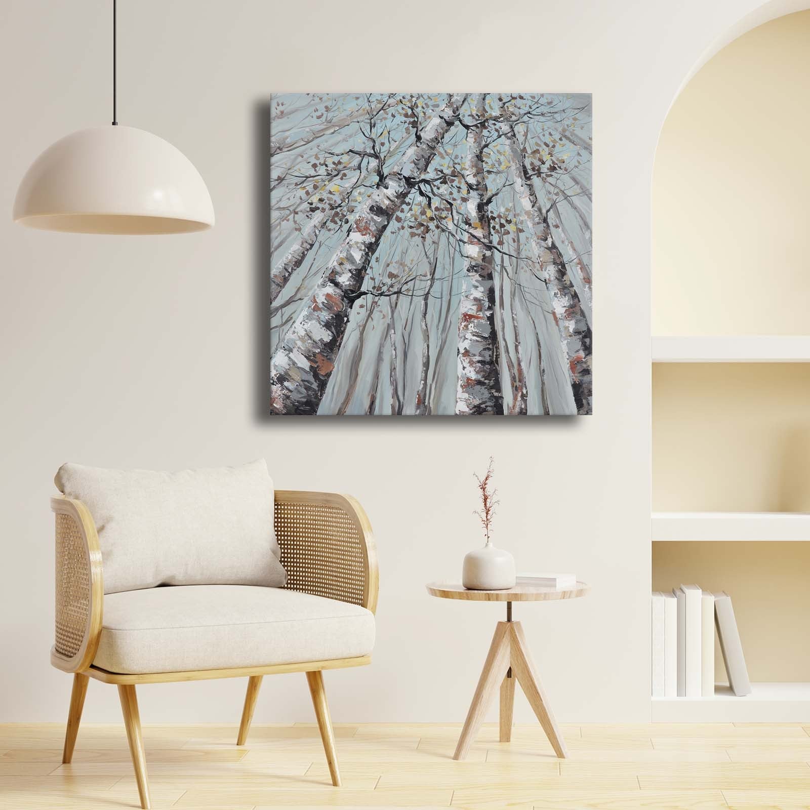 Quadro Decorativo em Tela Multicolor 69x69cm - Moldura Madeira de Pinho - Canvas Premium 2,8mm