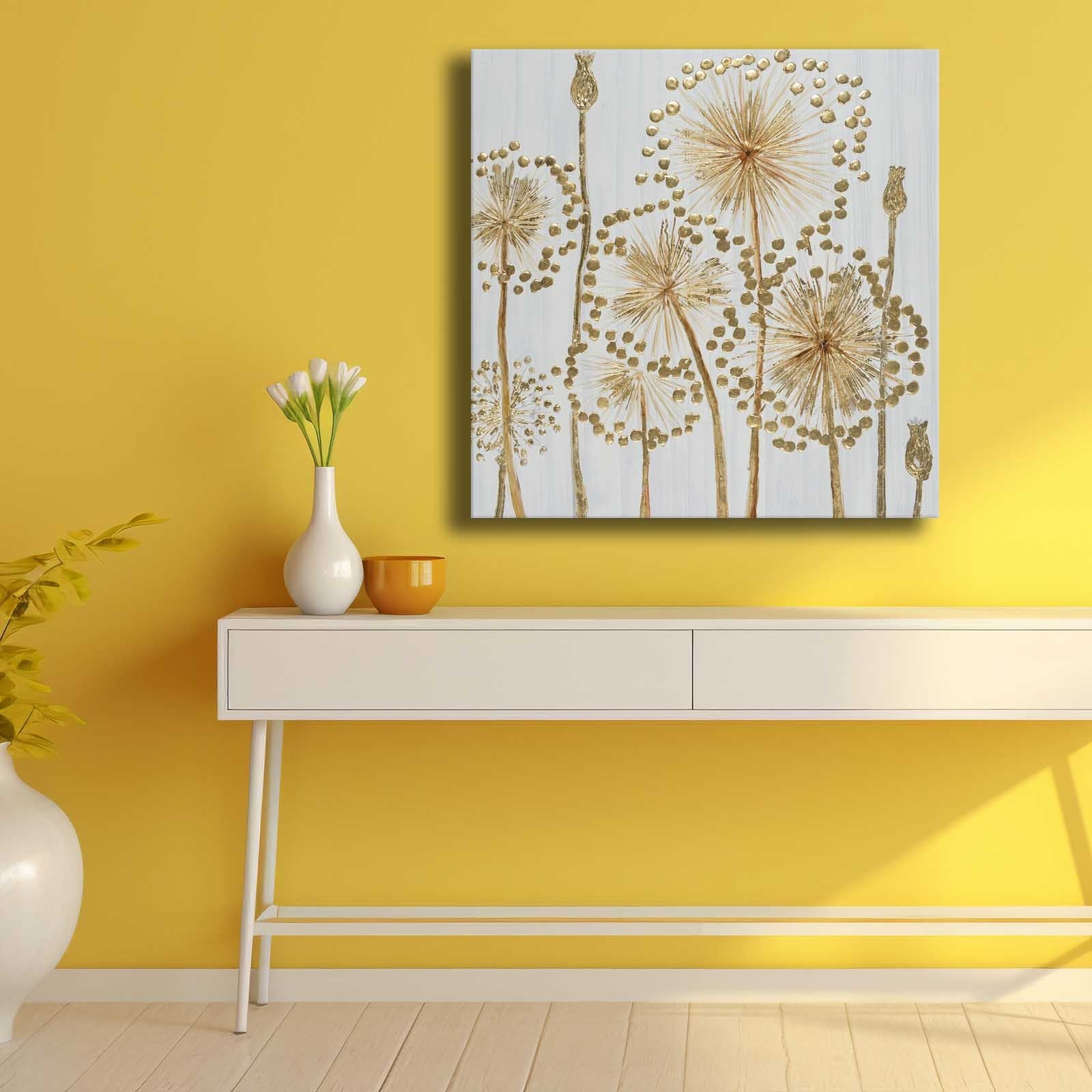 Quadro Decorativo em Tela Multicolor 69x69cm - Moldura Madeira de Pinho - Canvas Premium 2,8mm