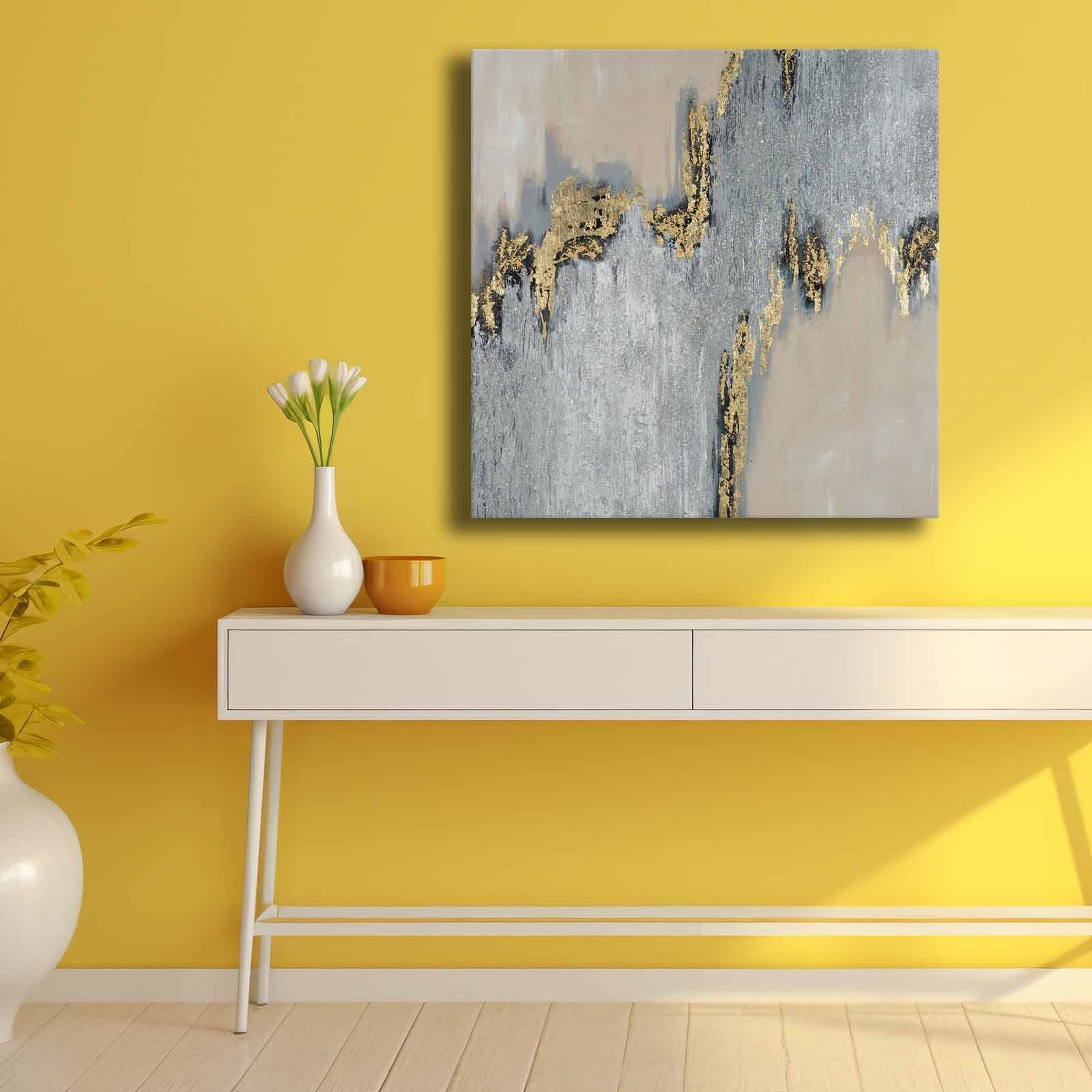 Quadro Decorativo em Tela Multicolor 69x69cm - Moldura Madeira de Pinho - Canvas Premium 2,8mm