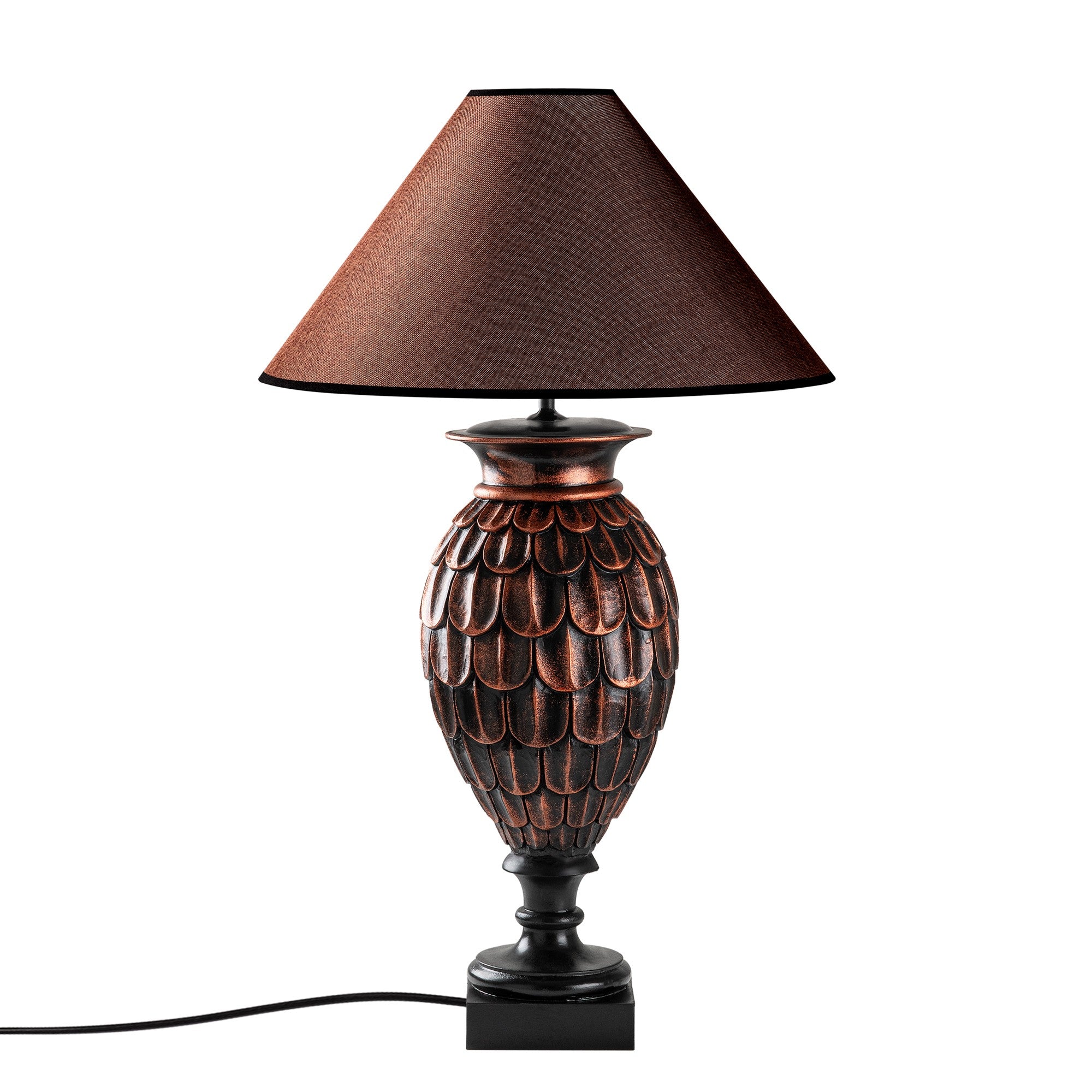 Candeeiro de Mesa – 50 x 50 x 80 cm – Marrom – Tecido 100% poliéster