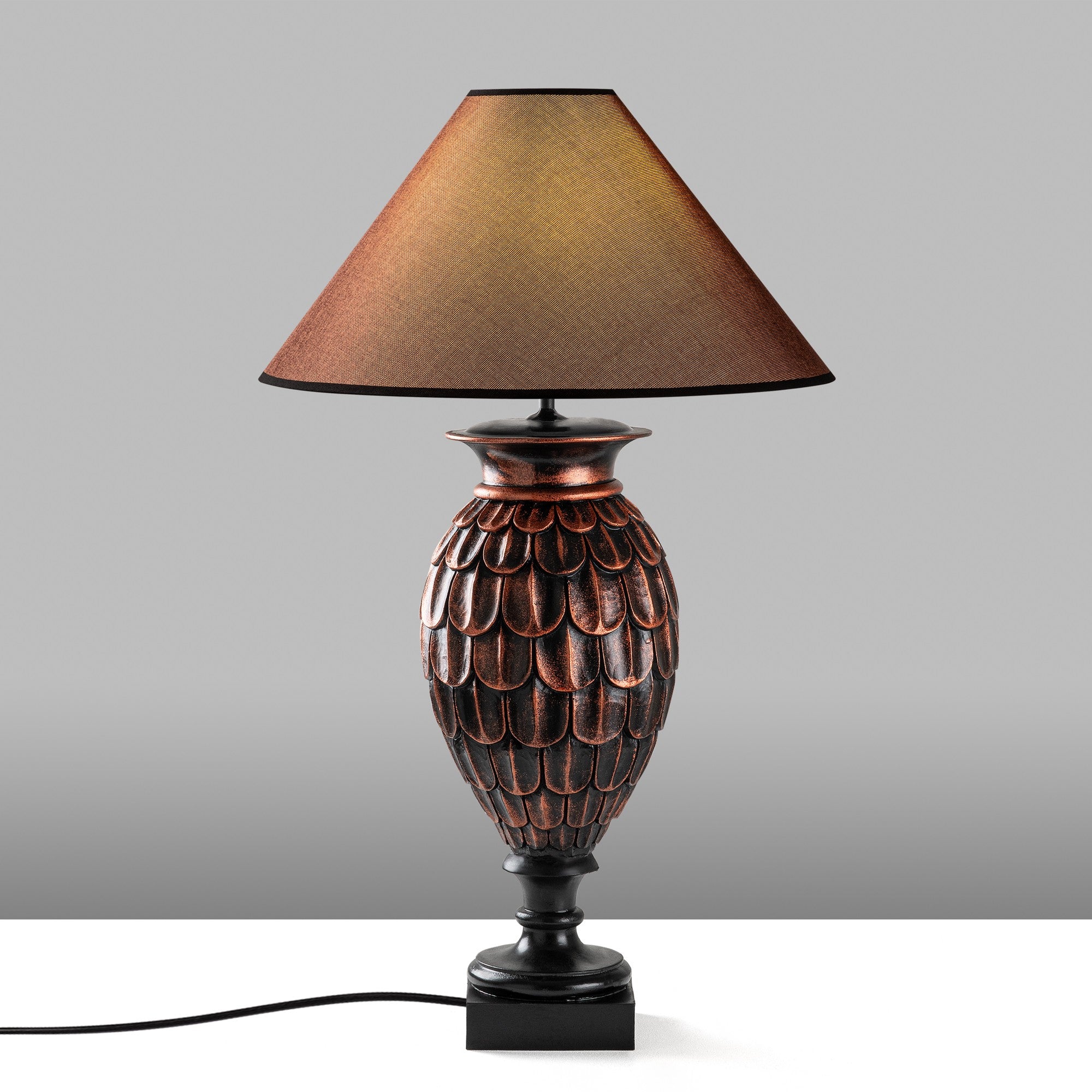 Candeeiro de Mesa – 50 x 50 x 80 cm – Marrom – Tecido 100% poliéster