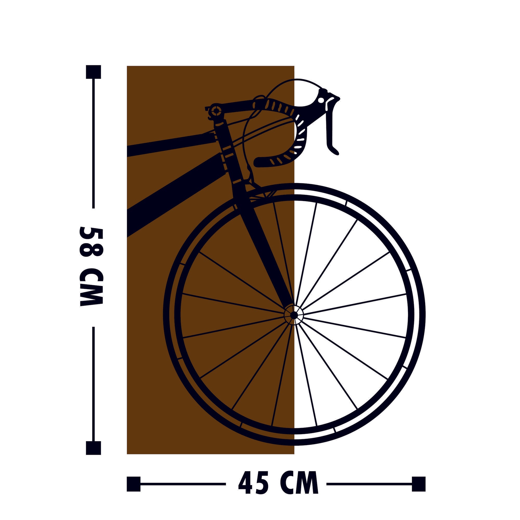 Acessório Decorativo de Parede – 45 x 58 cm – Nogueira e Preto – Madeira e Metal