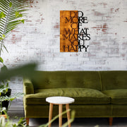 Acessório decorativo de parede em madeira e metal – 42 x 58 cm – Nogueira e preto