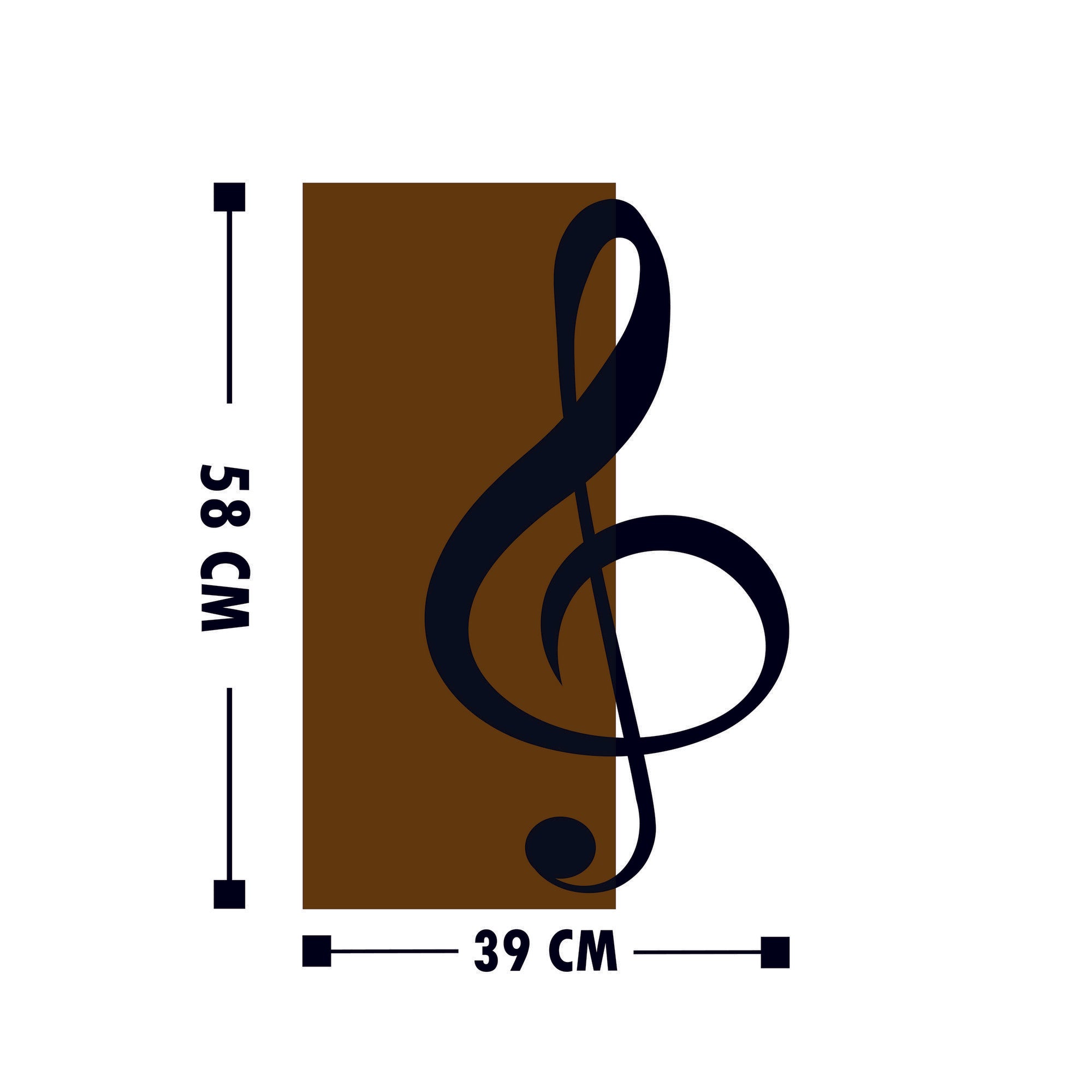 Acessório decorativo de parede em madeira e metal – 39 x 58 cm – nogueira e preto – 50% madeira e 50% metal