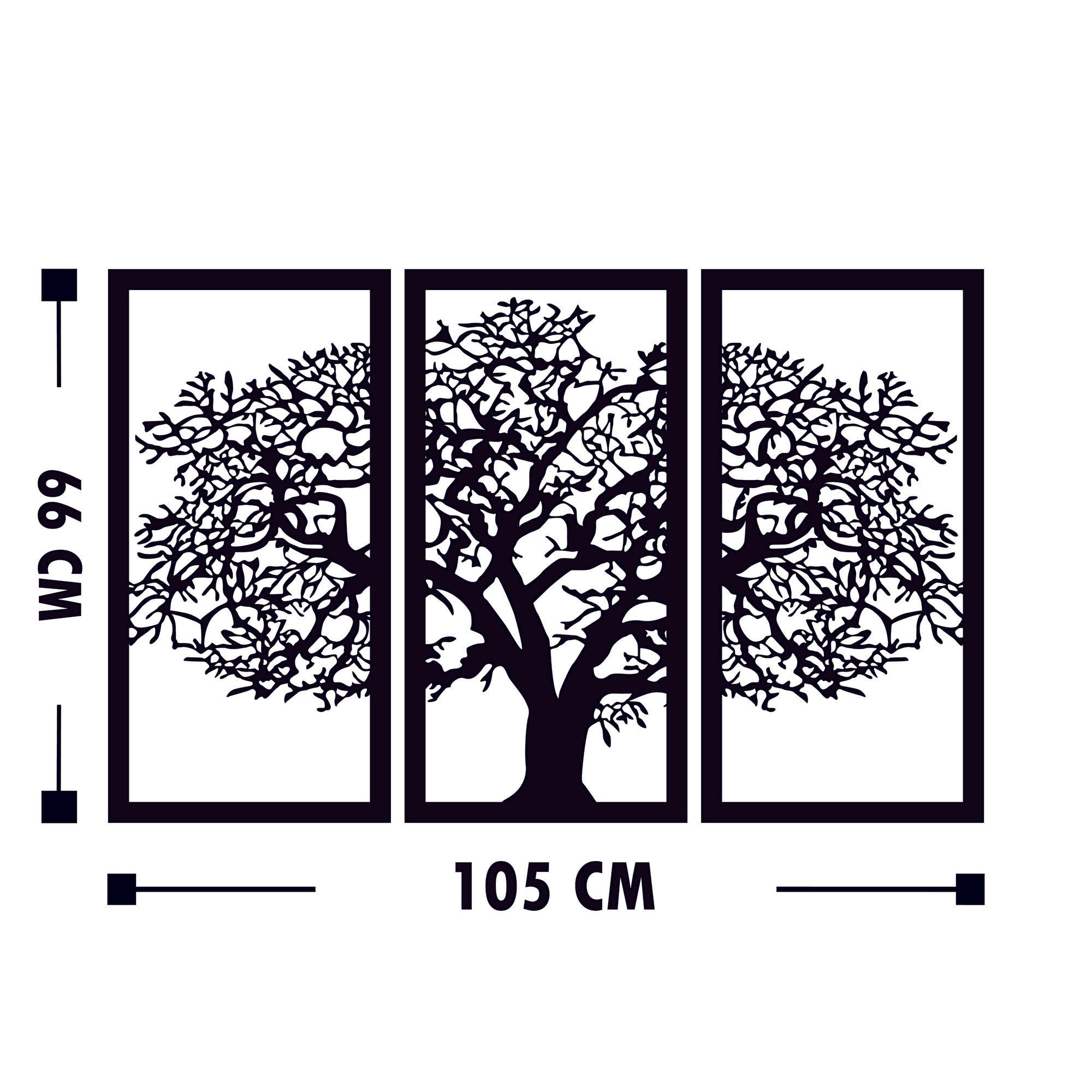 Acessório Decorativo de Parede – 66 x 105 cm – Preto – 100% Madeira