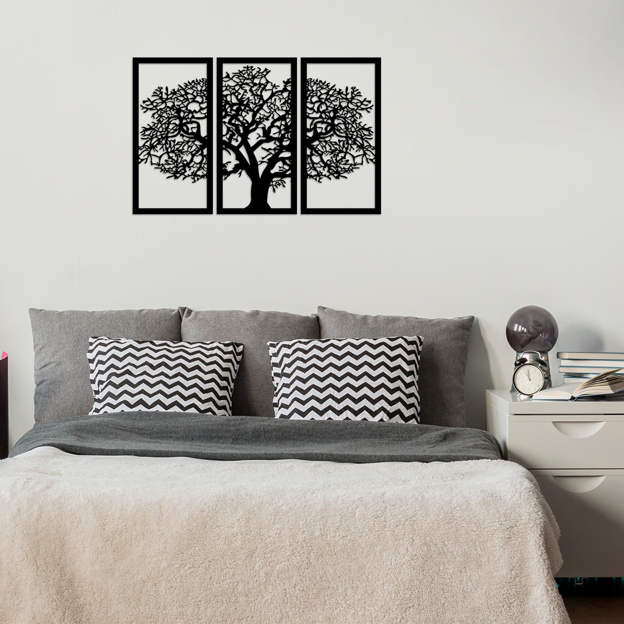 Acessório Decorativo de Parede – 66 x 105 cm – Preto – 100% Madeira