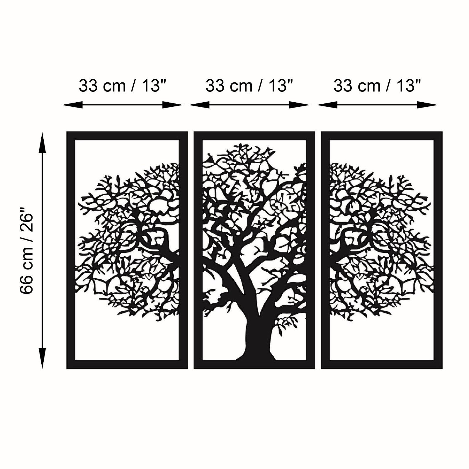 Acessório Decorativo de Parede – 66 x 105 cm – Preto – 100% Madeira
