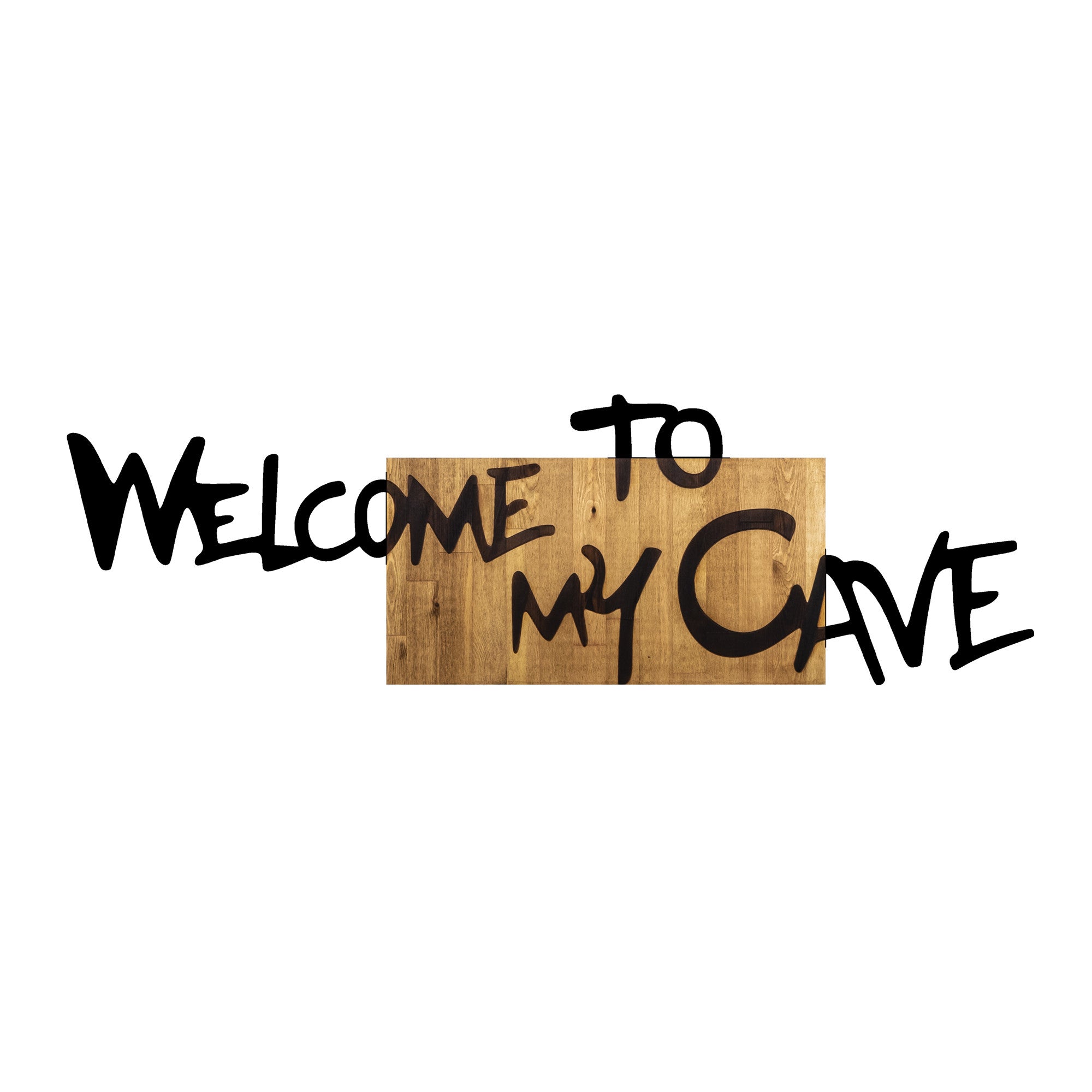 Acessório decorativo de parede – 128 x 3 x 39 cm – Nogueira e Preto – Metal e Madeira