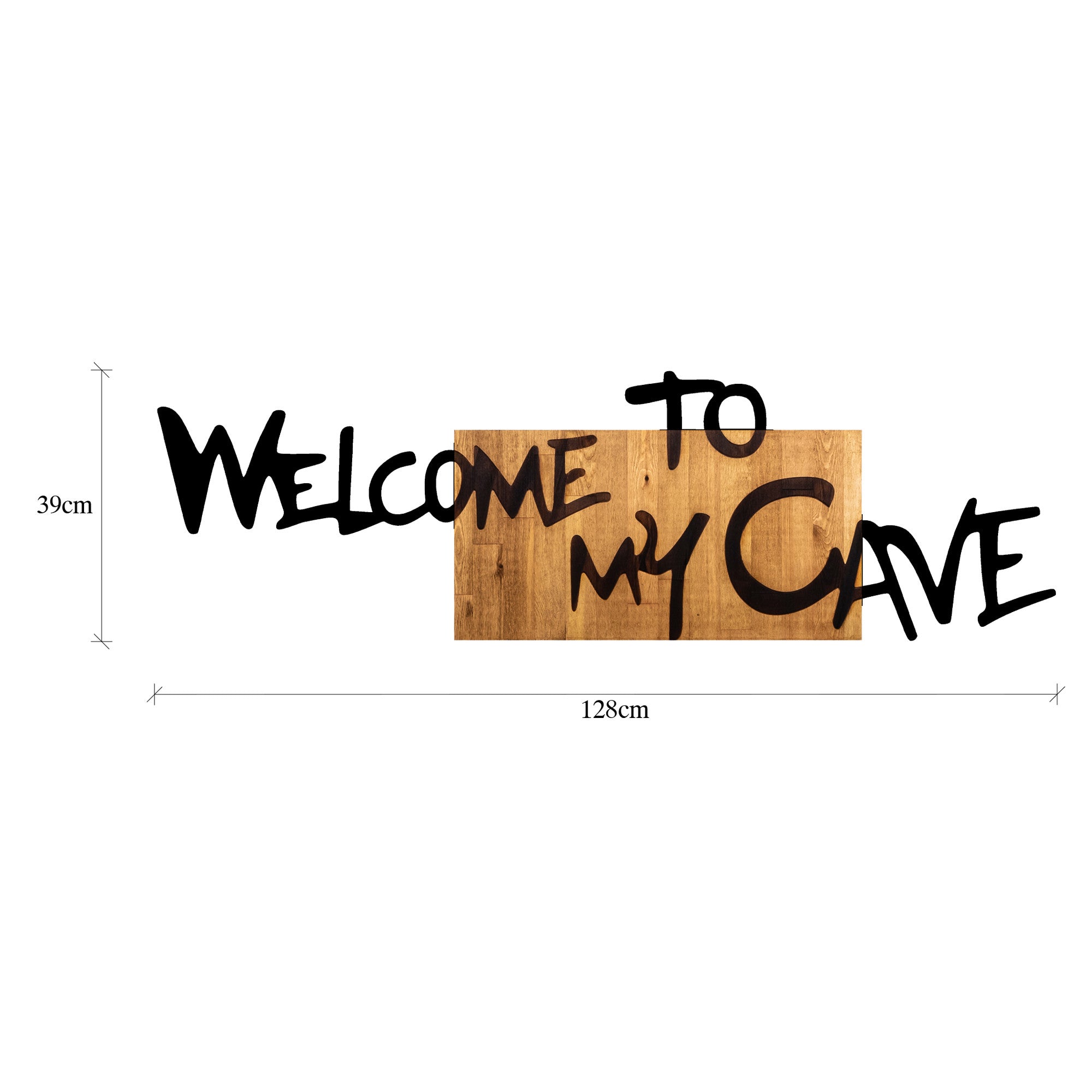 Acessório decorativo de parede – 128 x 3 x 39 cm – Nogueira e Preto – Metal e Madeira