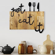 Acessório decorativo de parede – 58 x 3 x 52 cm – nogueira e preto – metal e madeira