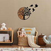 Acessório Decorativo de Parede – 92 x 3 x 71 cm – Preto e Nogueira – Madeira e Metal