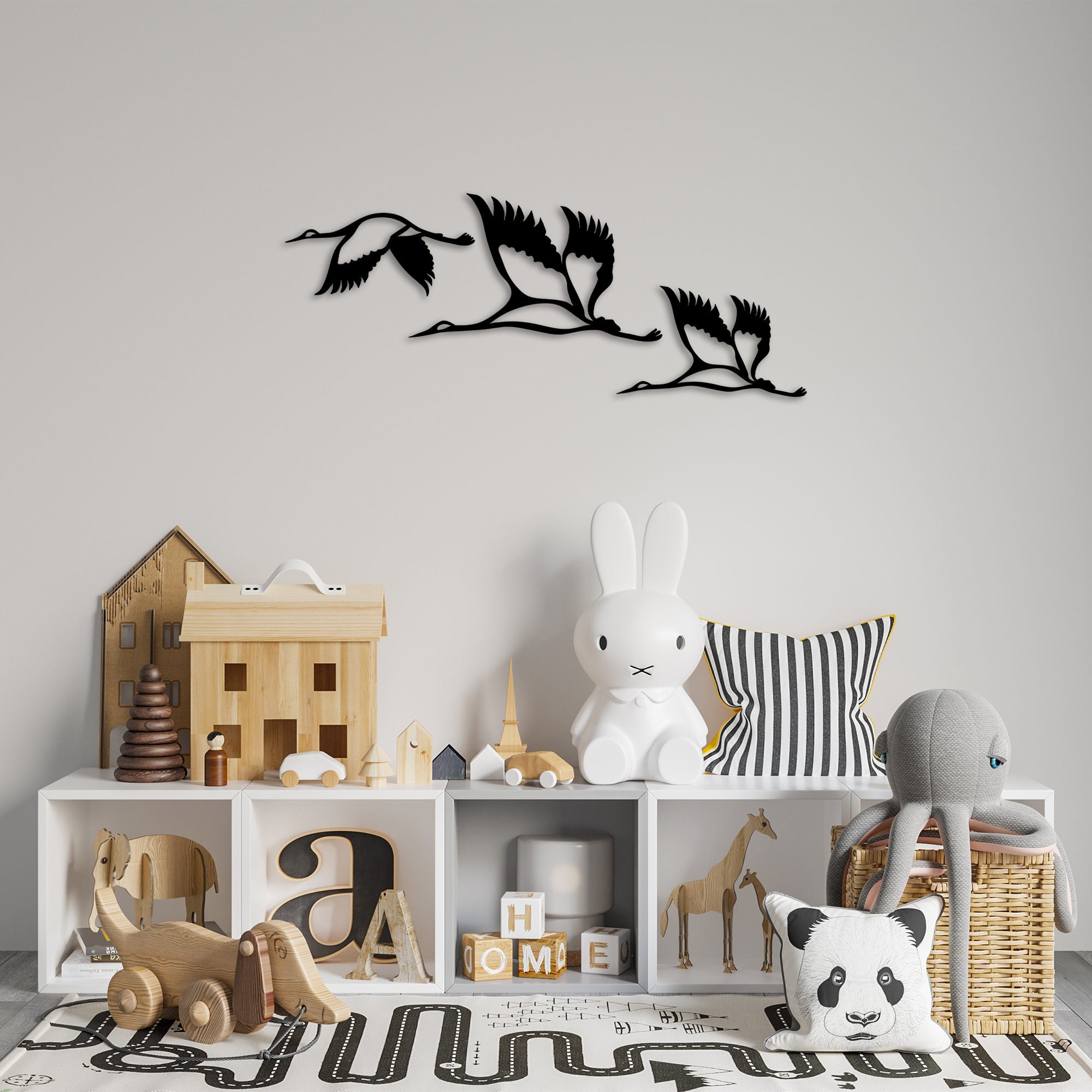 Acessórios de parede decorativos – 29 x 12 cm, 38 x 22 cm, 29 x 17 cm – preto – metal
