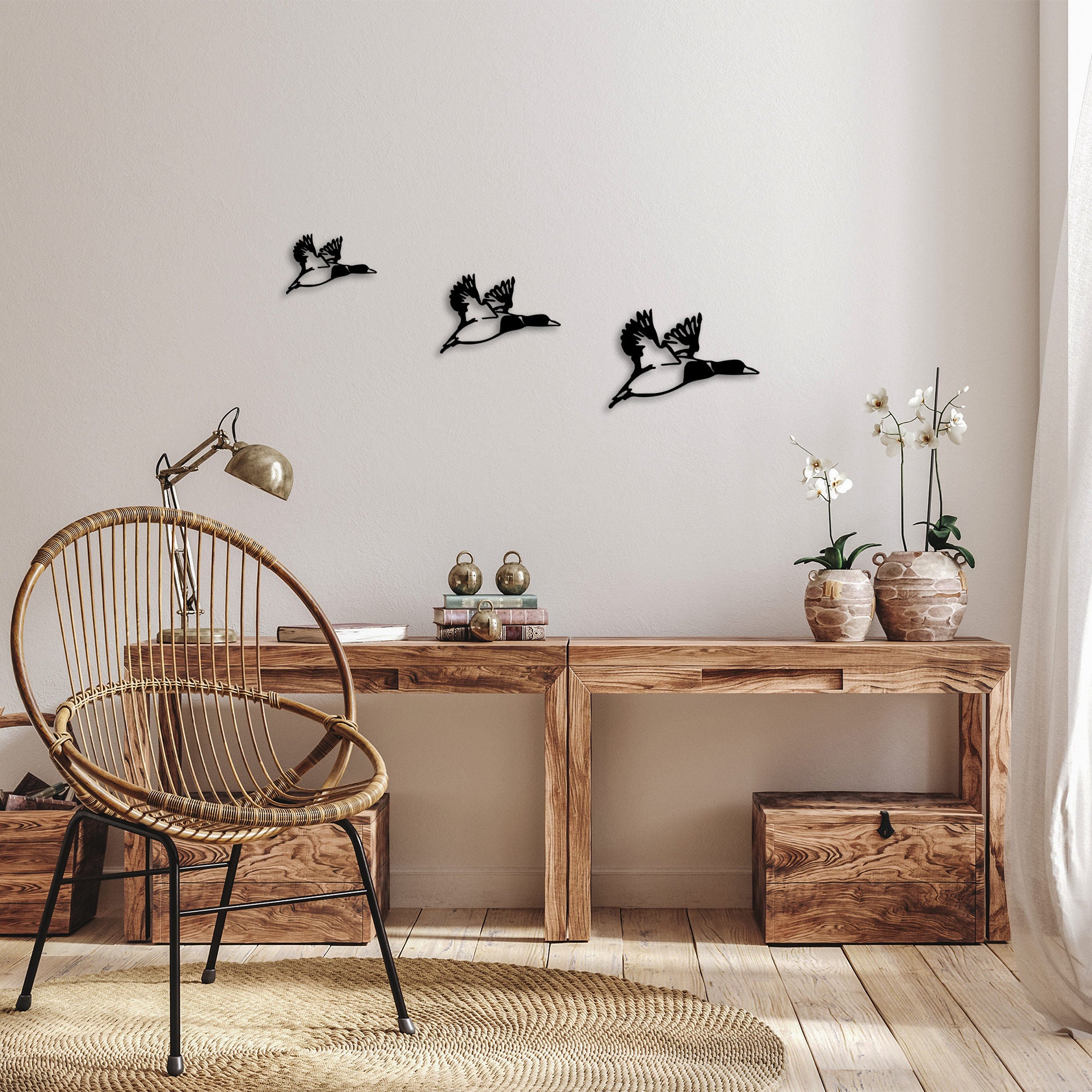 Acessórios decorativos de parede – 11x16cm, 14x22cm, 18x27cm – Preto – 100% metal