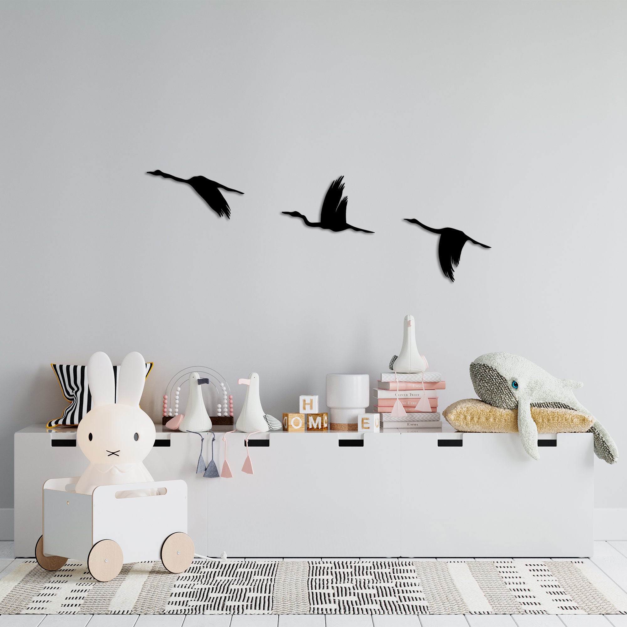 Acessórios Decorativos de Parede em Metal – 11x16cm, 14x22cm, 18x27cm – Preto – 100% Metal