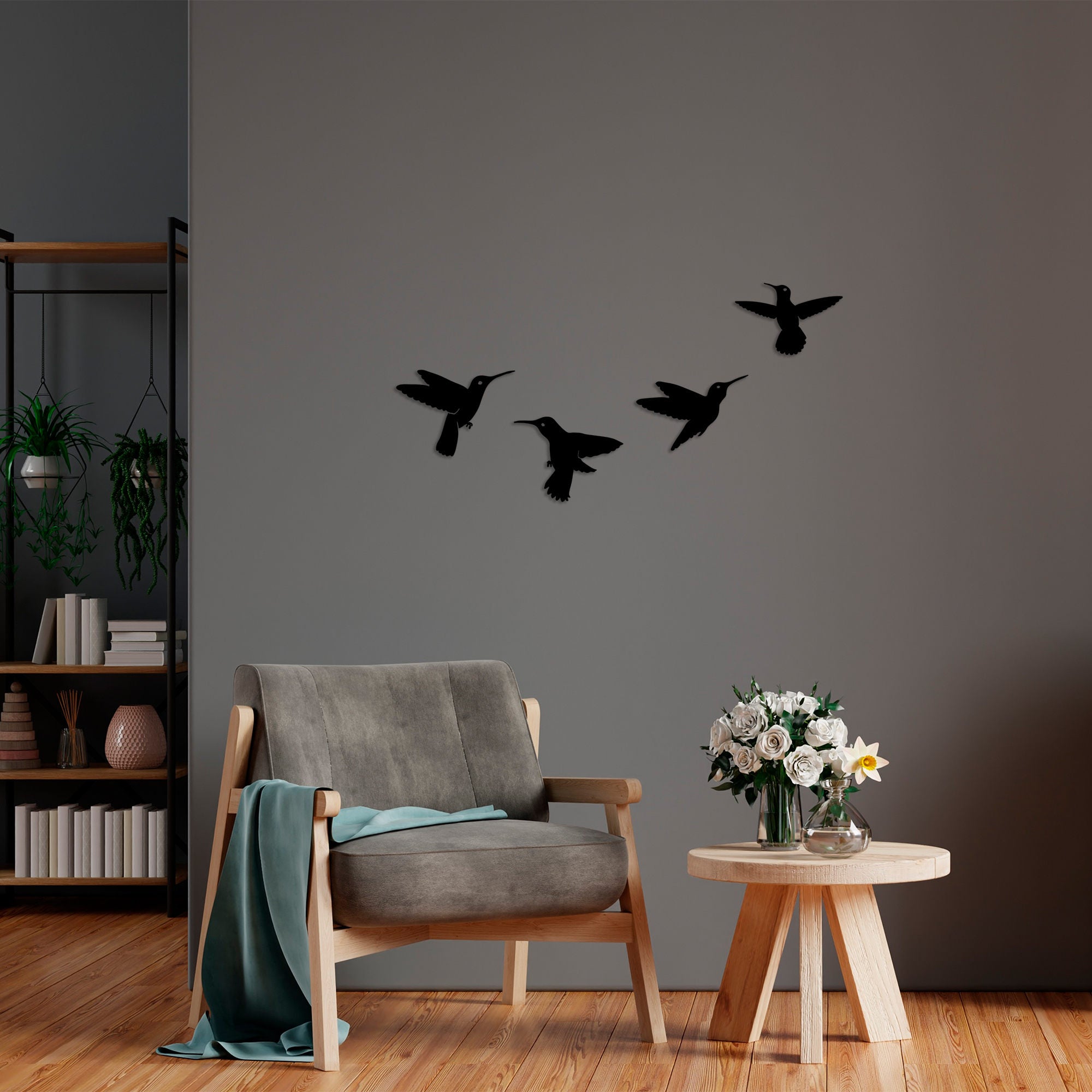 Acessório de Parede Decorativo – 13 x 20 cm, 14 x 20 cm, 15 x 20 cm, 15 x 22 cm – Preto – Metal