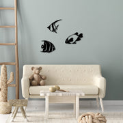 Acessório de Parede Decorativo – 21 x 26 cm, 24 x 26 cm, 20 x 31 cm – Preto – Metal