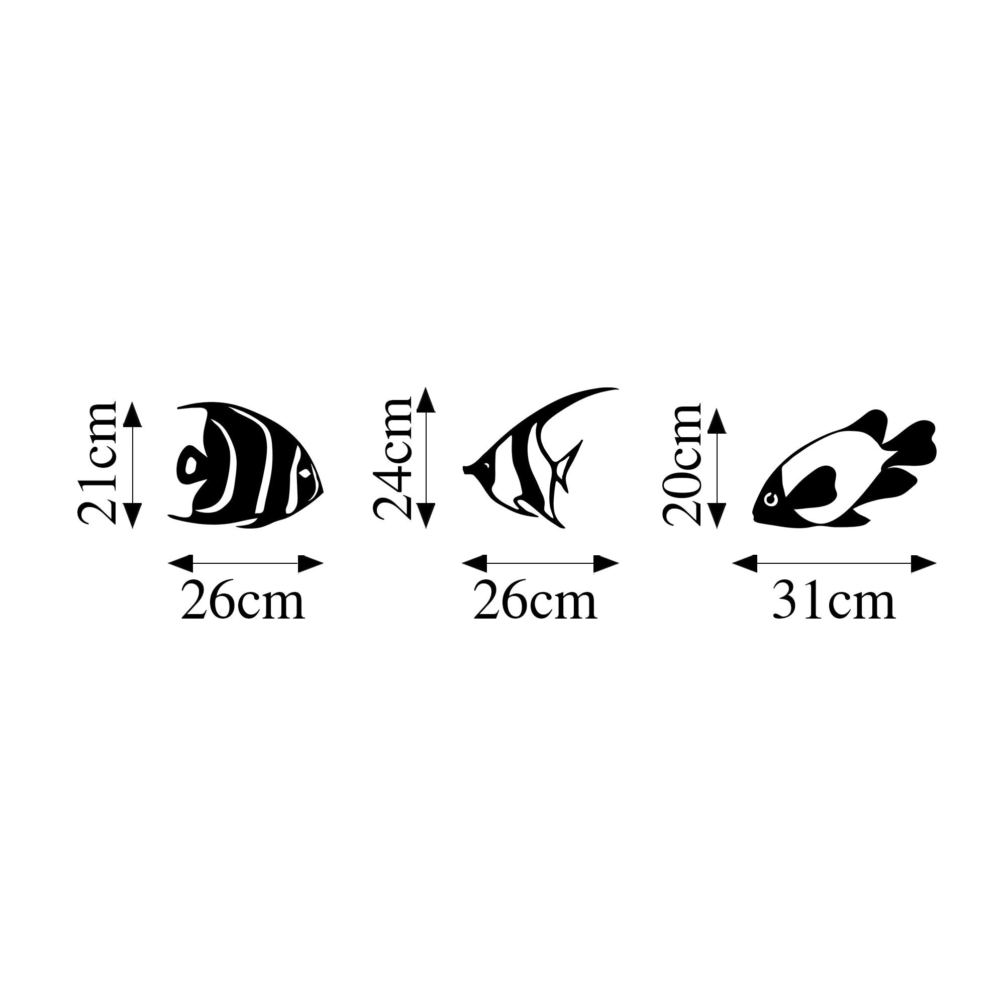 Acessório de Parede Decorativo – 21 x 26 cm, 24 x 26 cm, 20 x 31 cm – Preto – Metal
