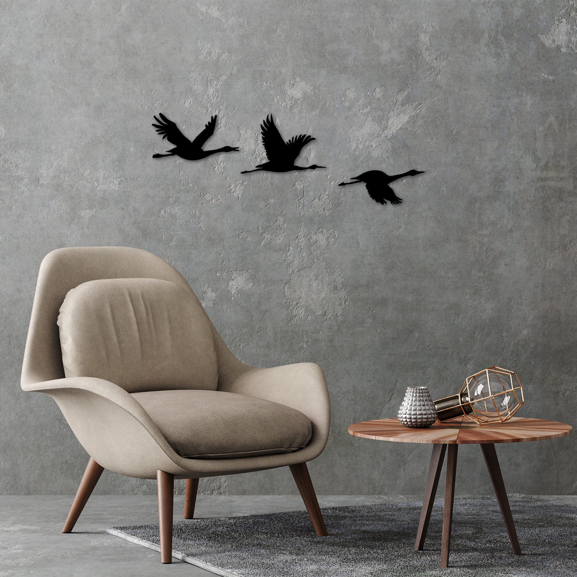 Acessórios de parede decorativos – Tamanhos: 14x26cm, 18x26cm, 11x26cm – Cor: preto – Material: metal