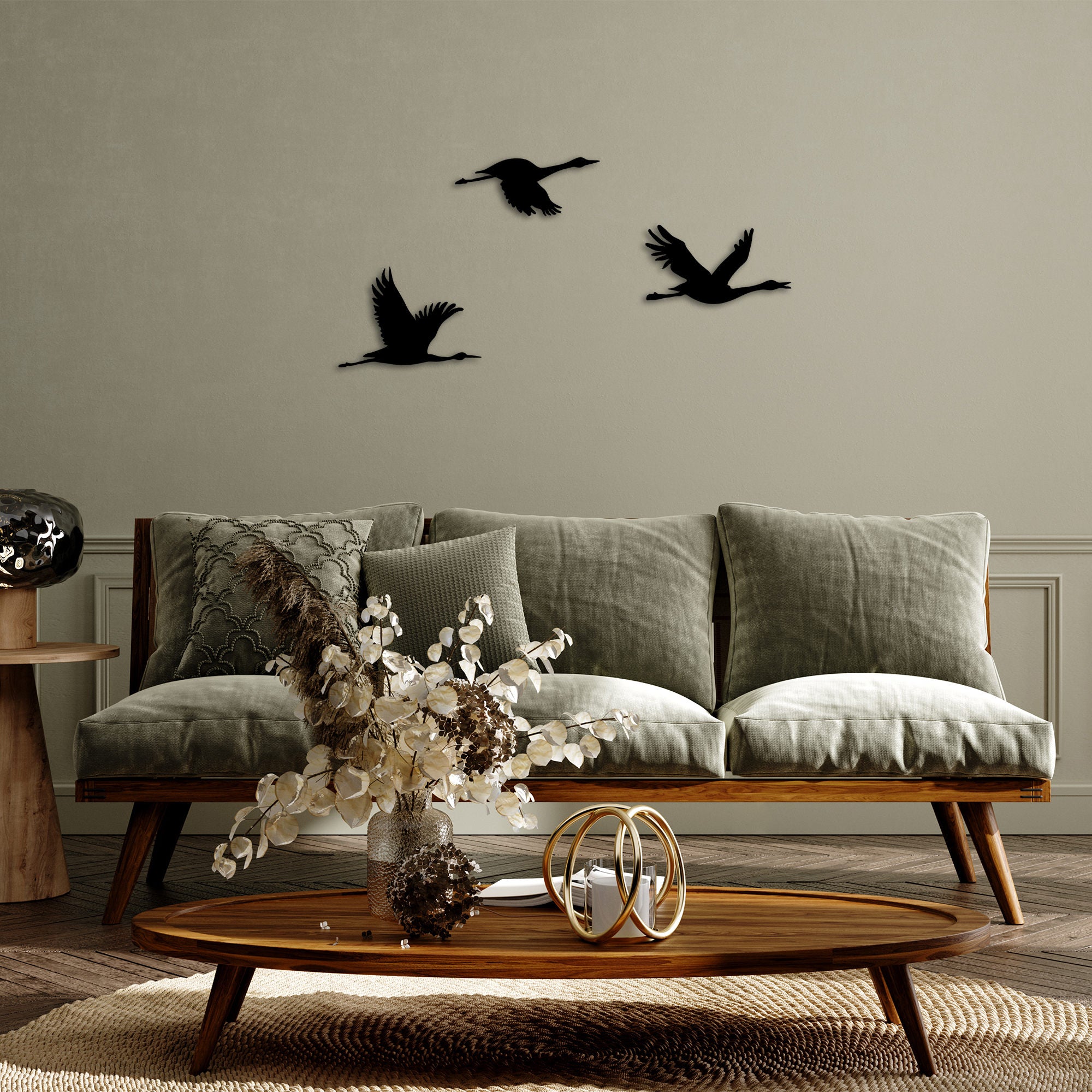 Acessórios de parede decorativos – Tamanhos: 14x26cm, 18x26cm, 11x26cm – Cor: preto – Material: metal